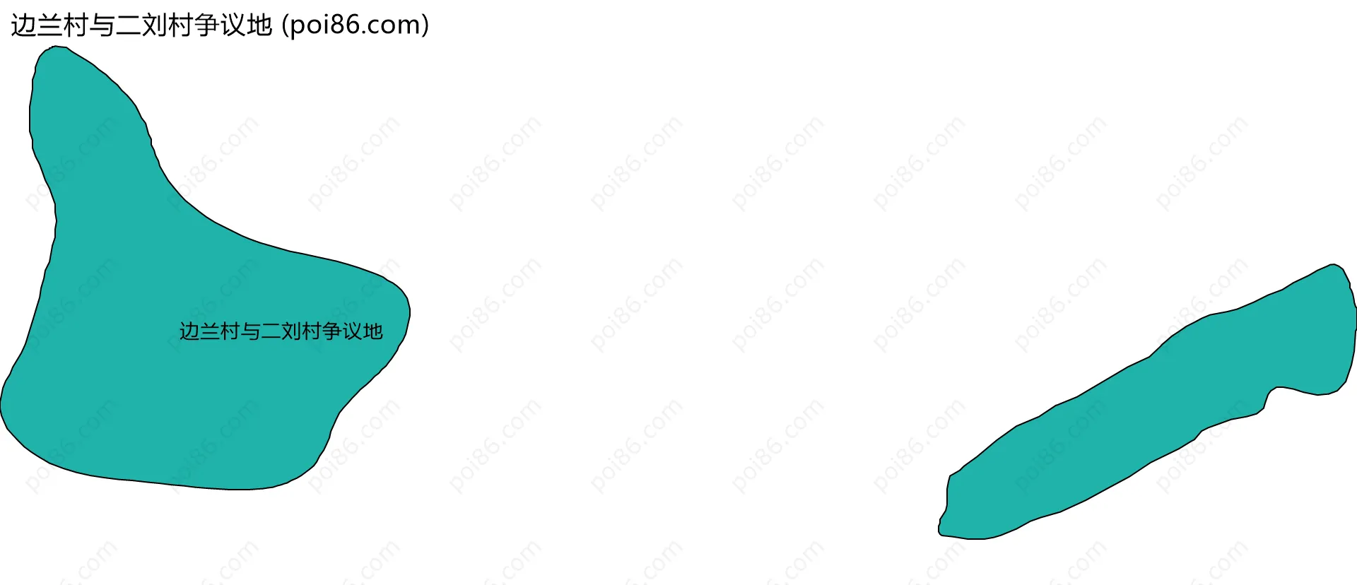 边兰村与二刘村争议地边界地图