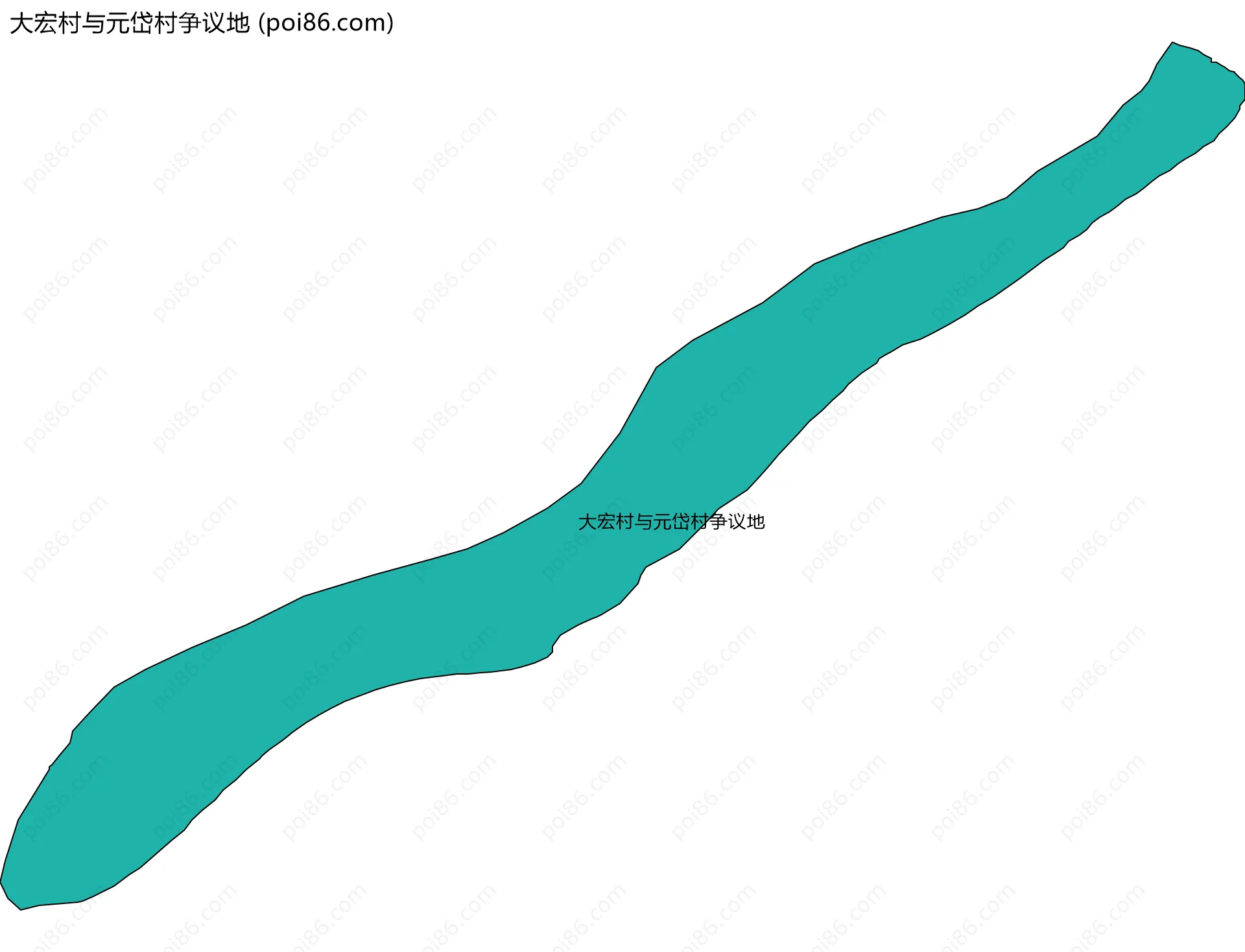 大宏村与元岱村争议地边界地图