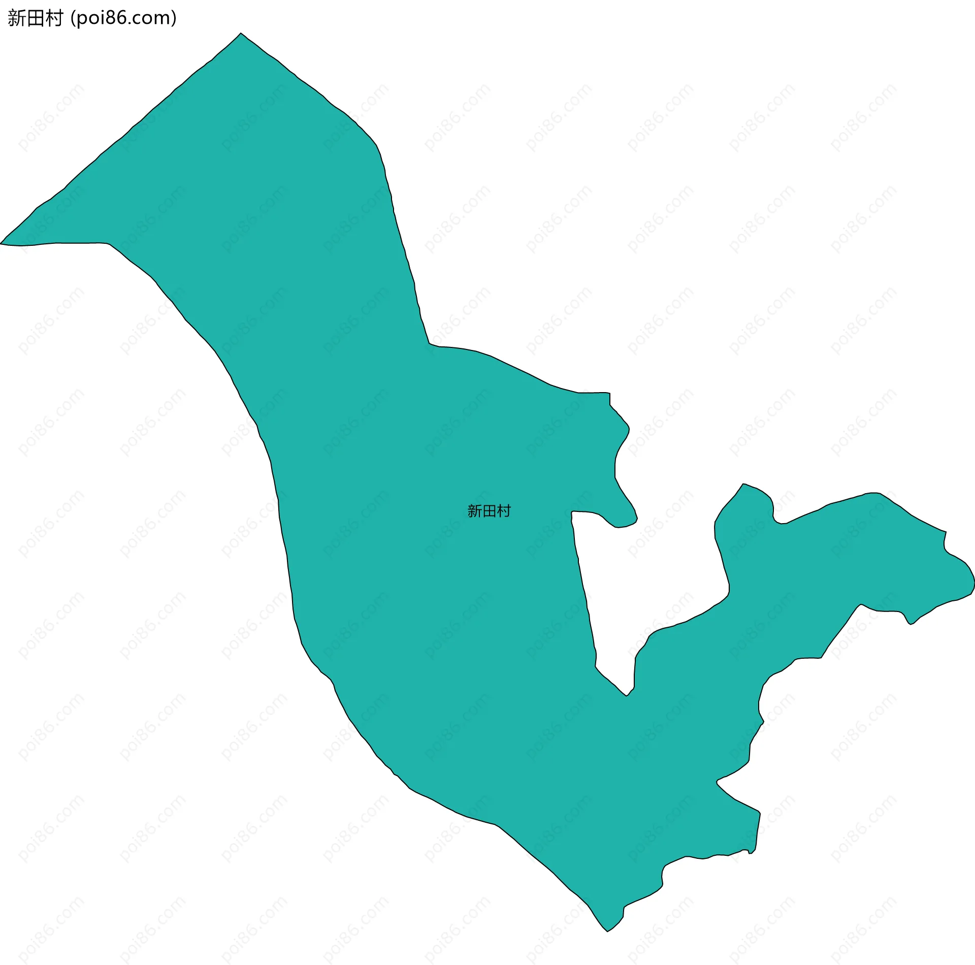 新田村边界地图