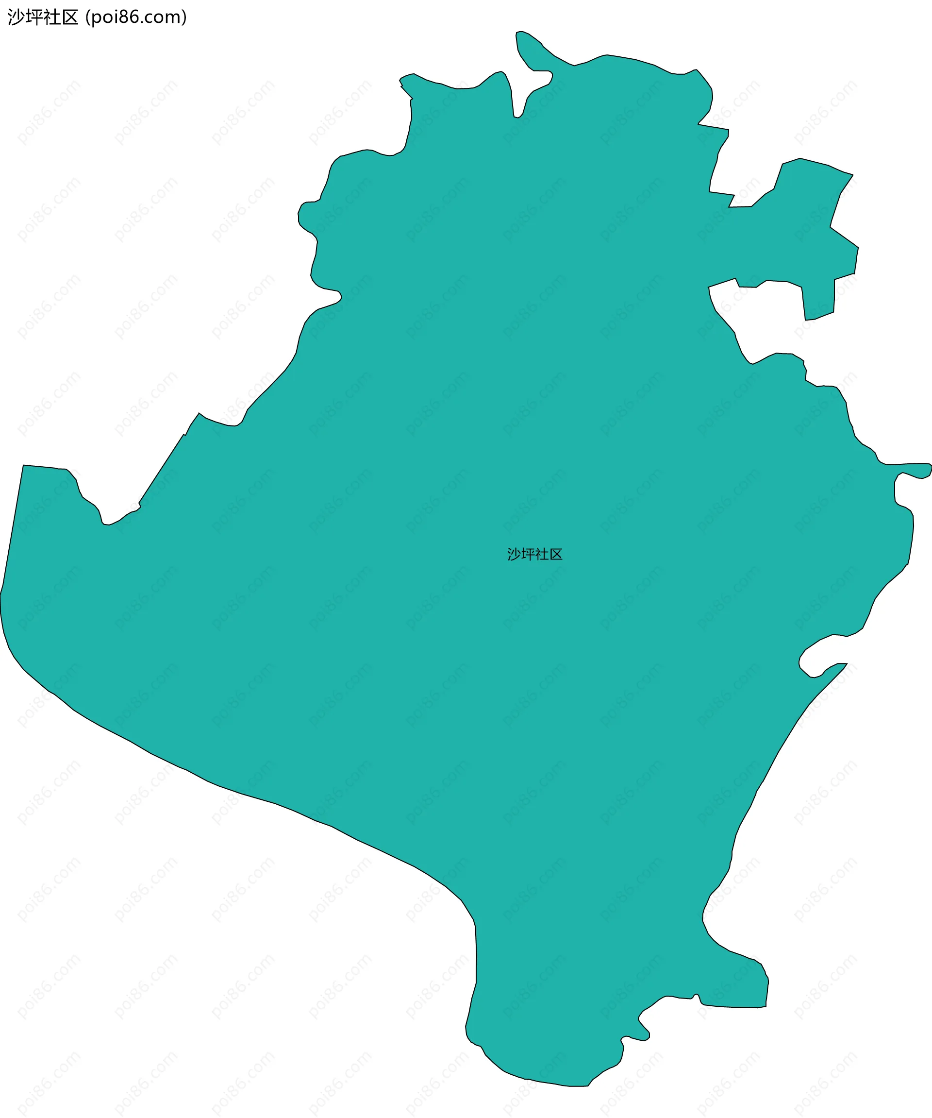 沙坪社区边界地图