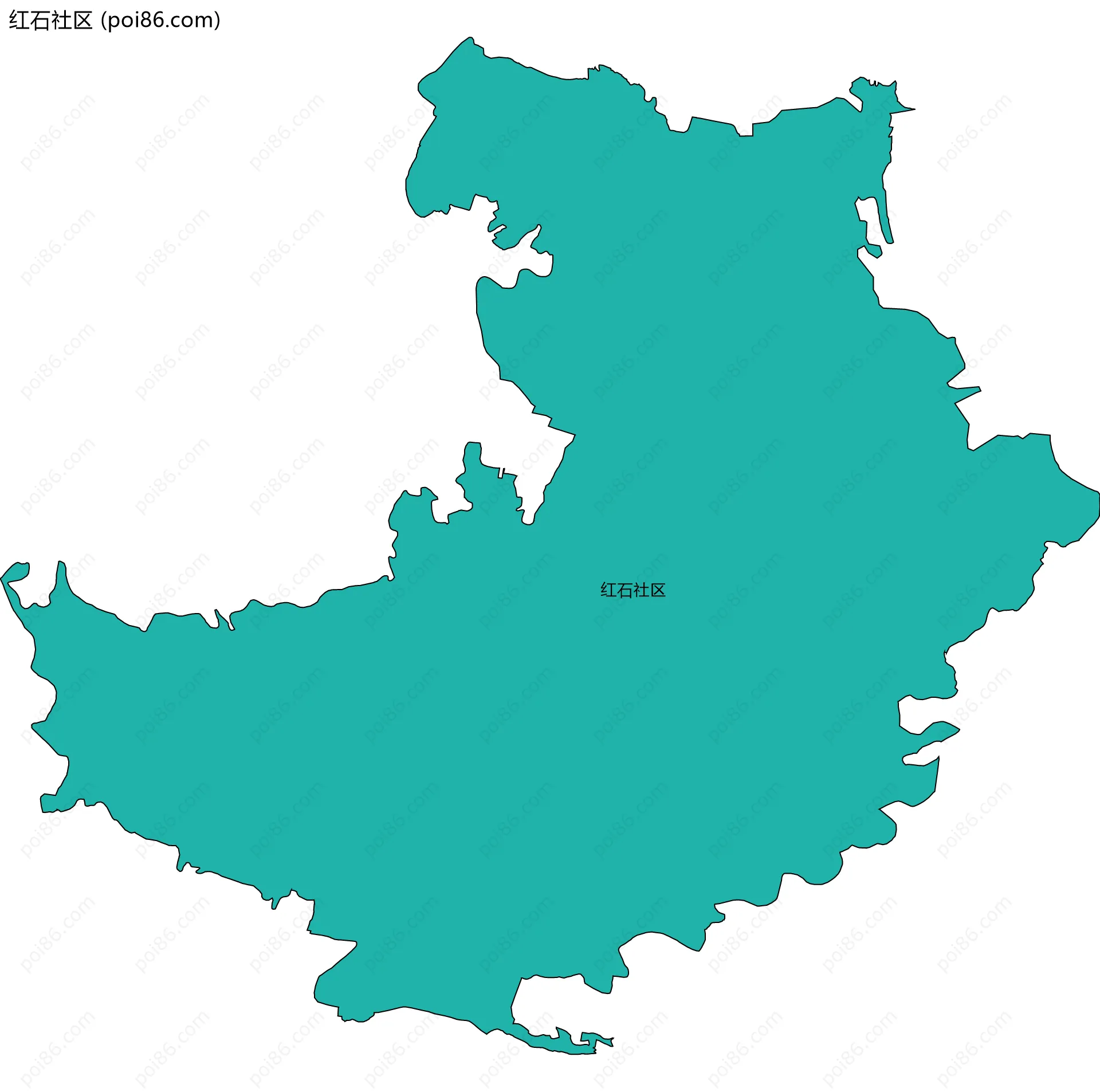 红石社区边界地图