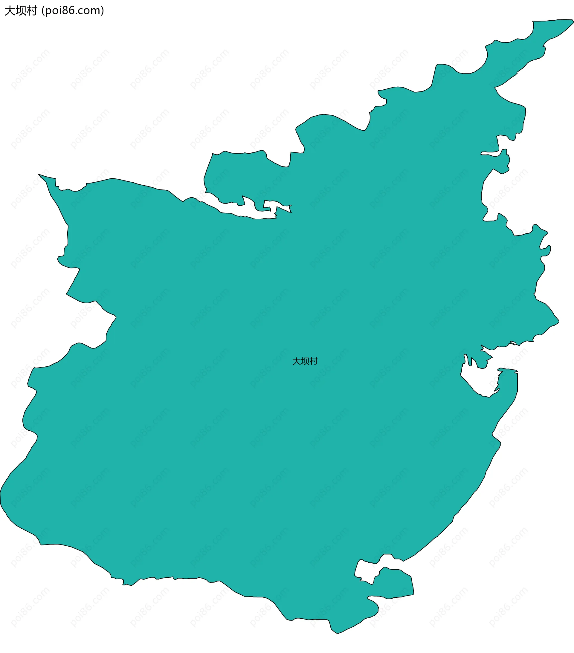 大坝村边界地图