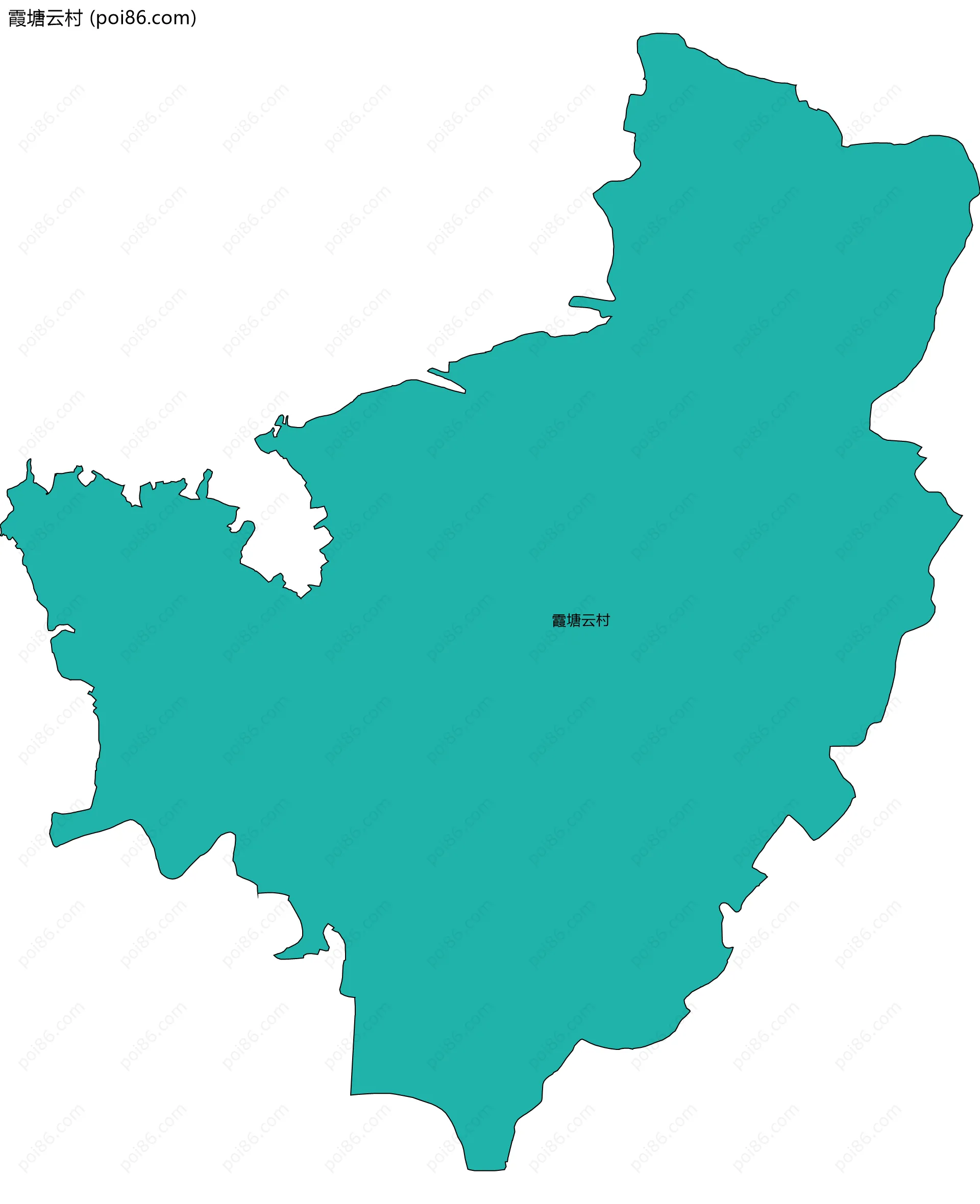 霞塘云村边界地图