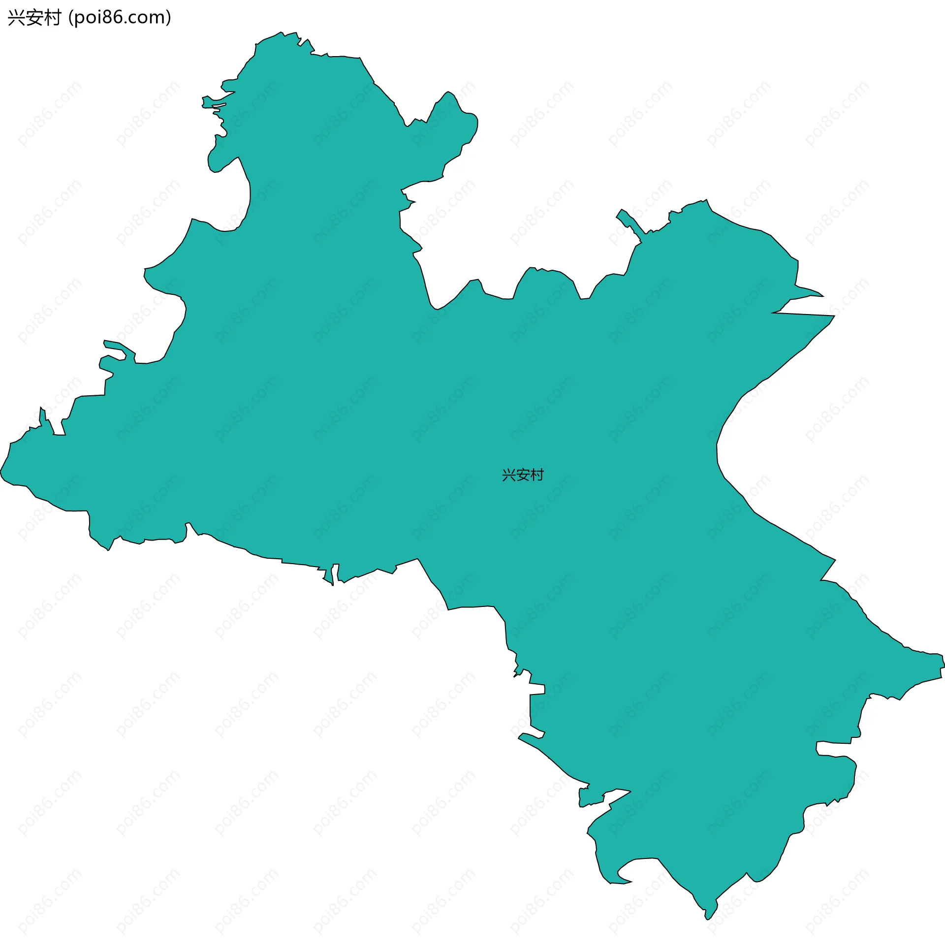 兴安村边界地图