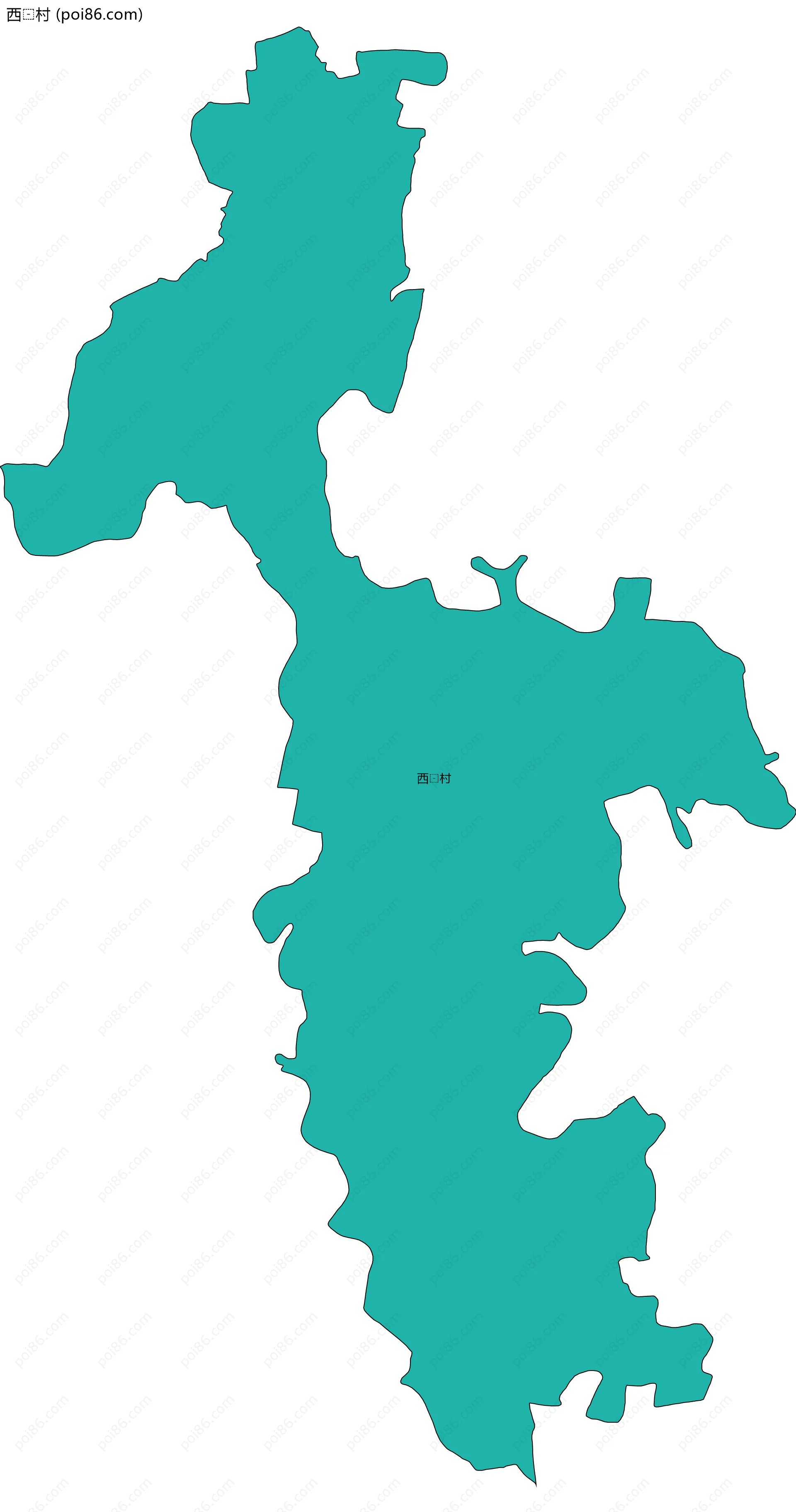 西村边界地图