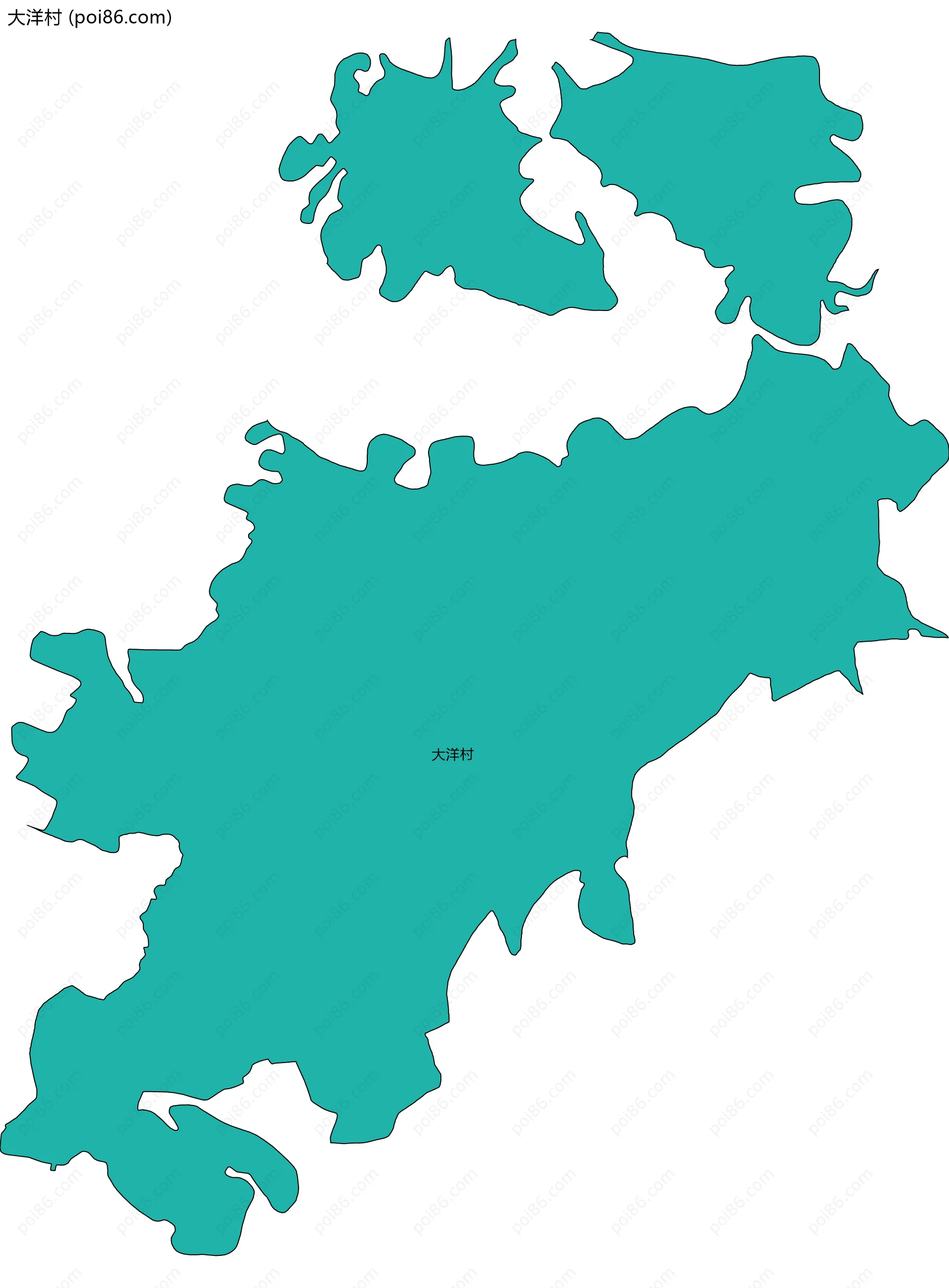 大洋村边界地图