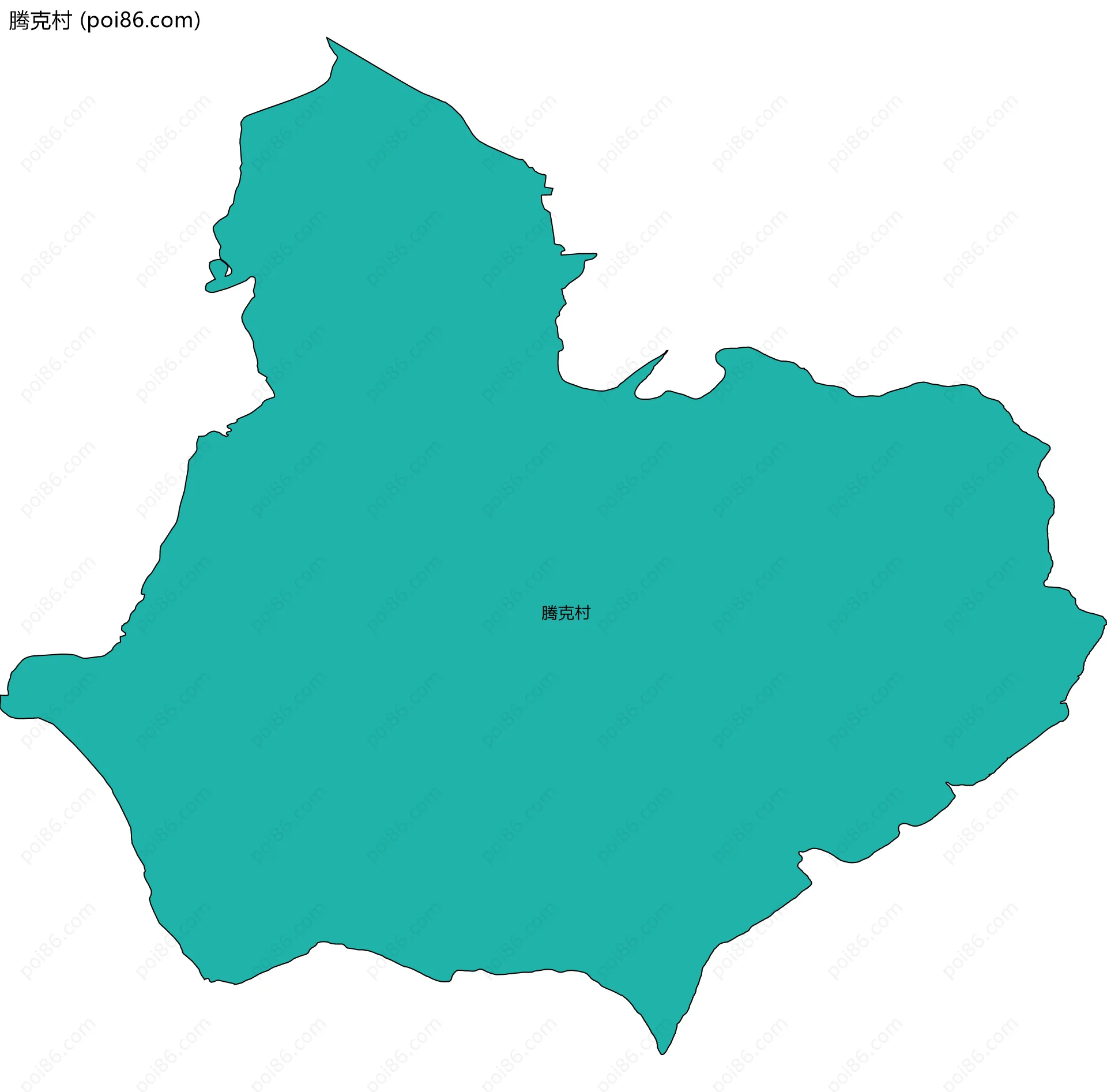 腾克村边界地图