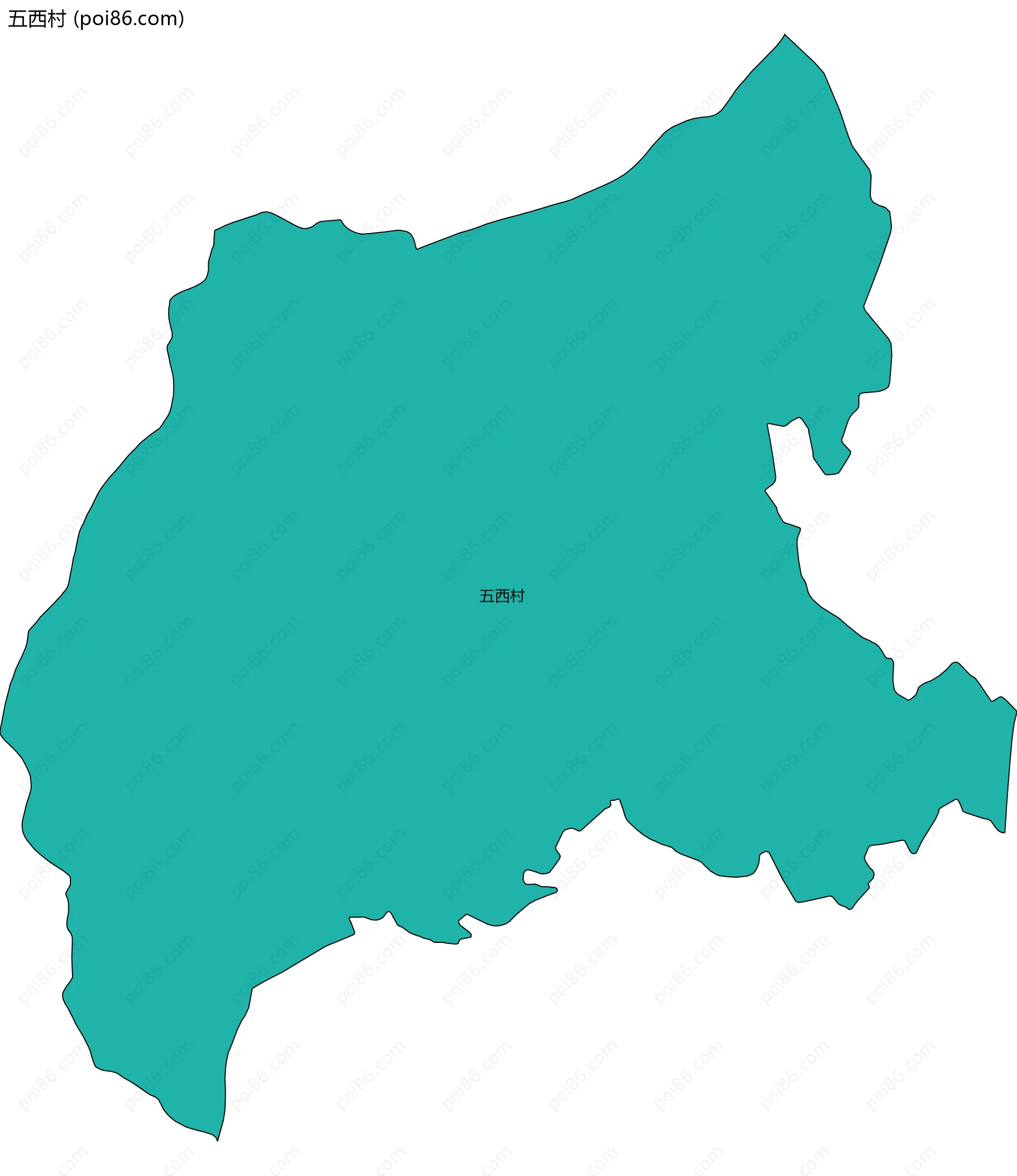 五西村边界地图