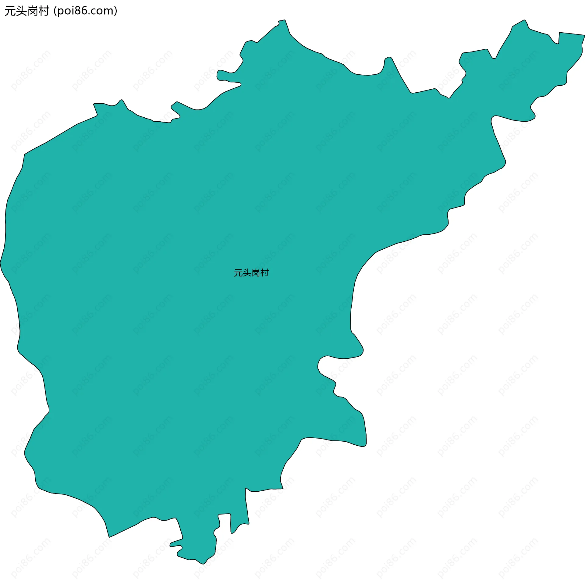 元头岗村边界地图