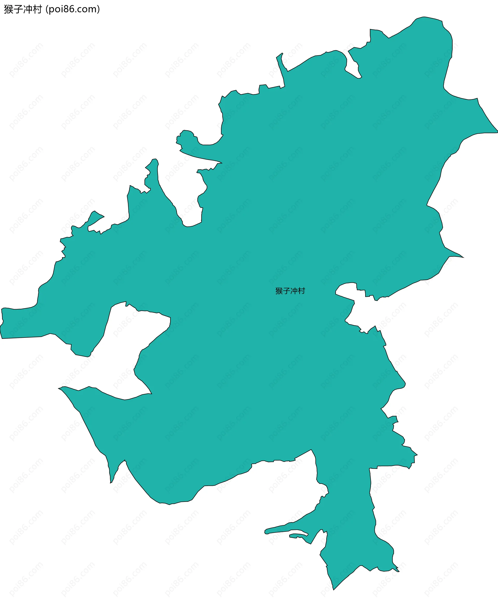 猴子冲村边界地图