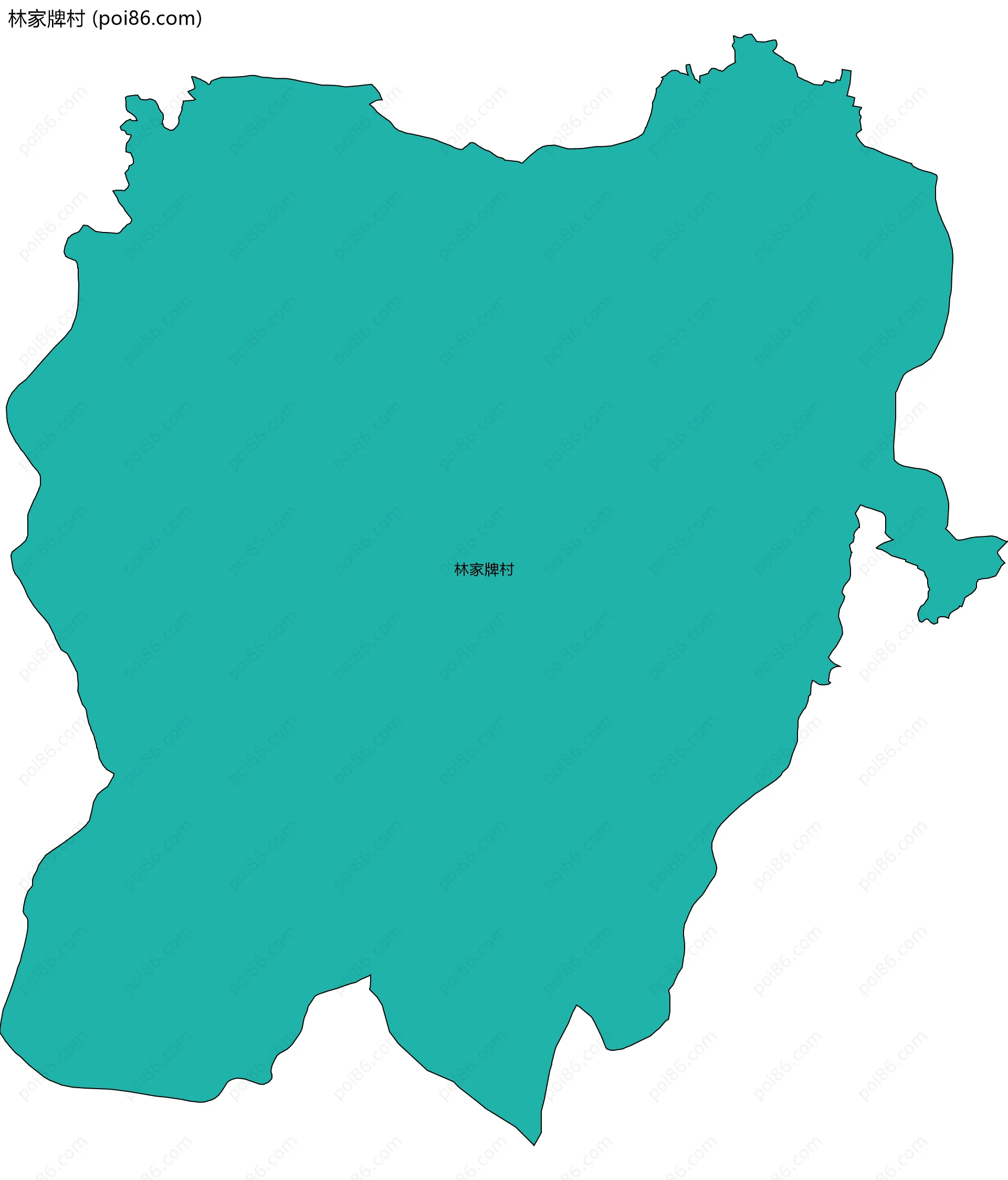 林家牌村边界地图