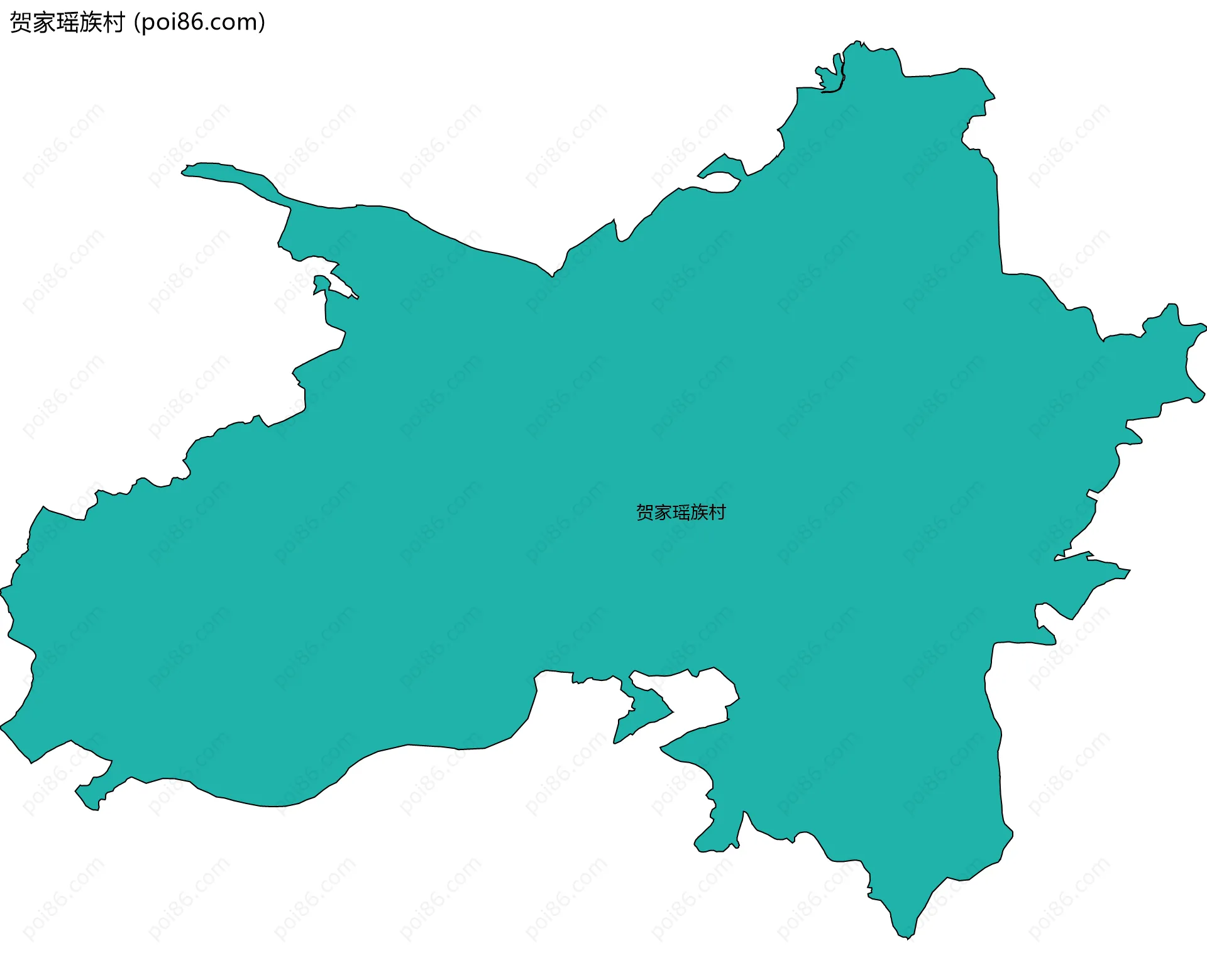 贺家瑶族村边界地图