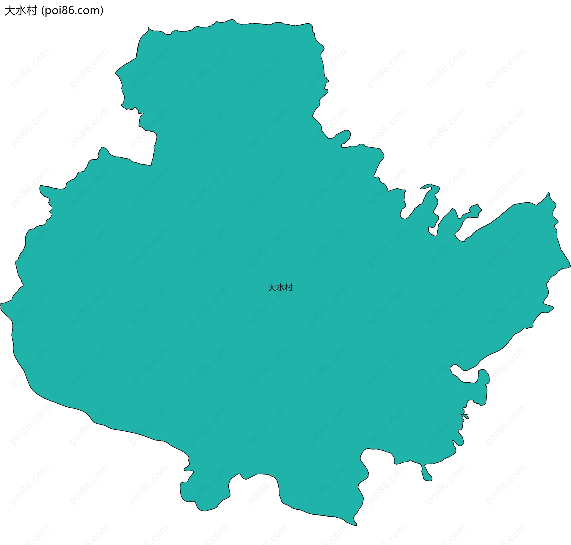 大水村边界地图
