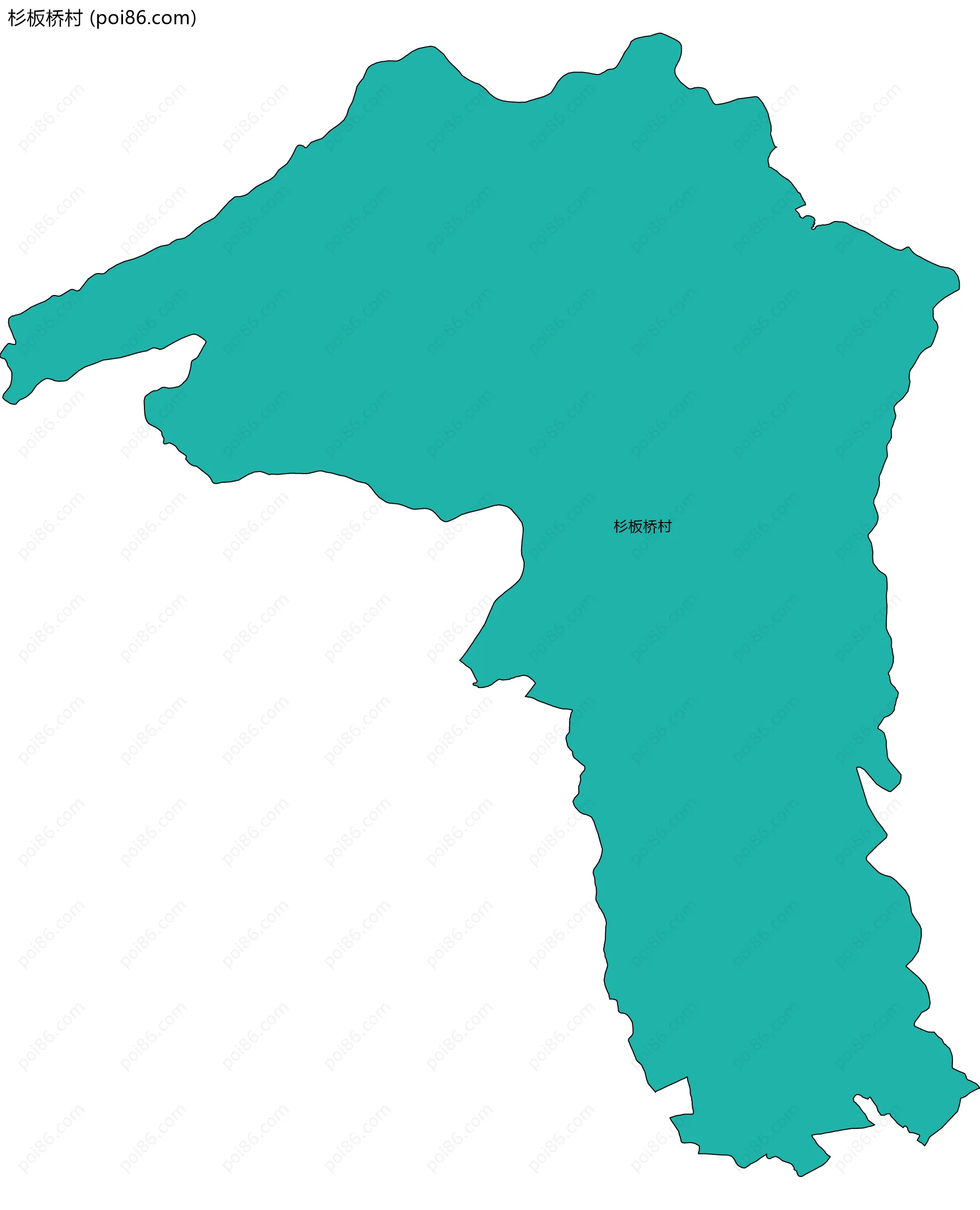 杉板桥村边界地图