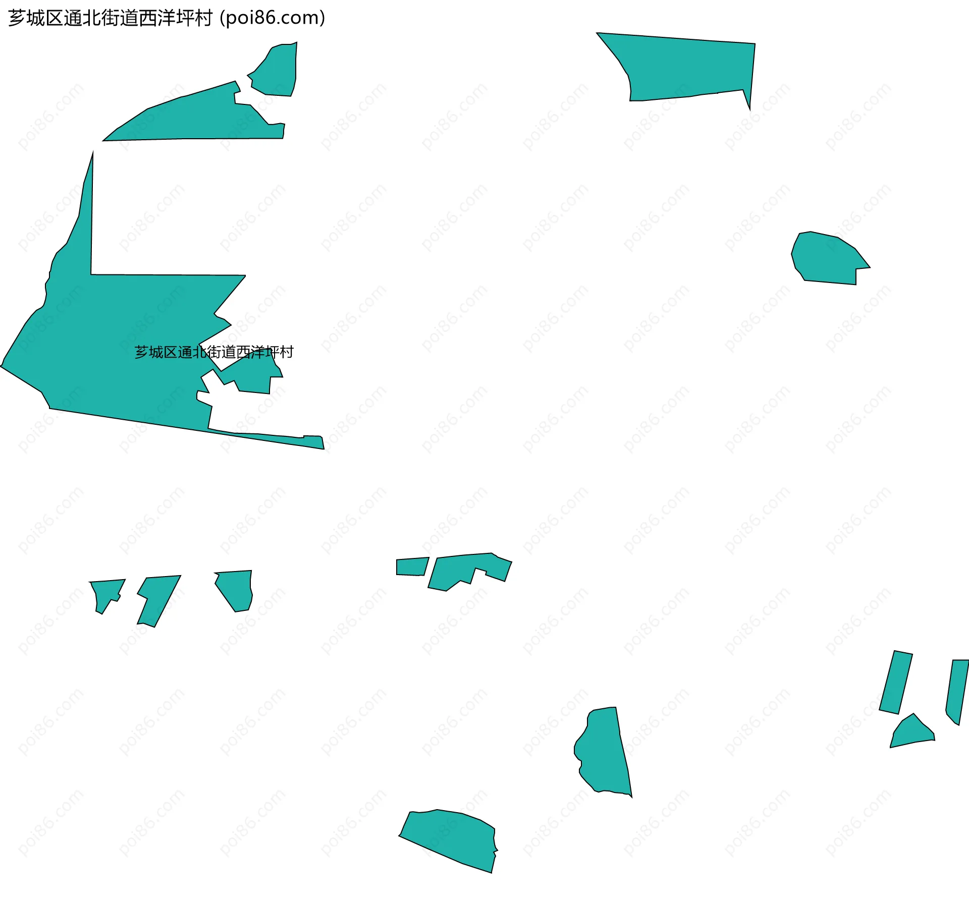 芗城区通北街道西洋坪村边界地图
