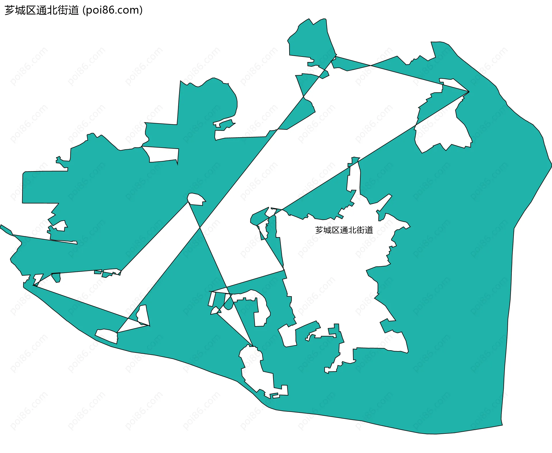 芗城区通北街道边界地图