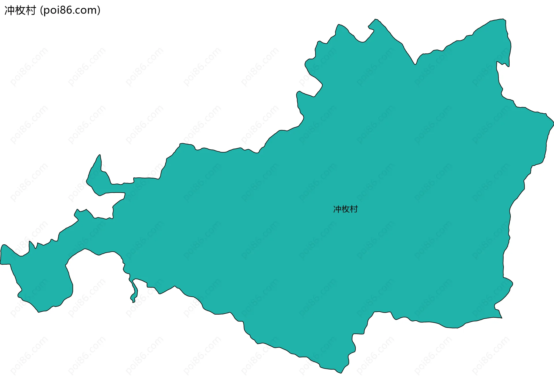 冲枚村边界地图