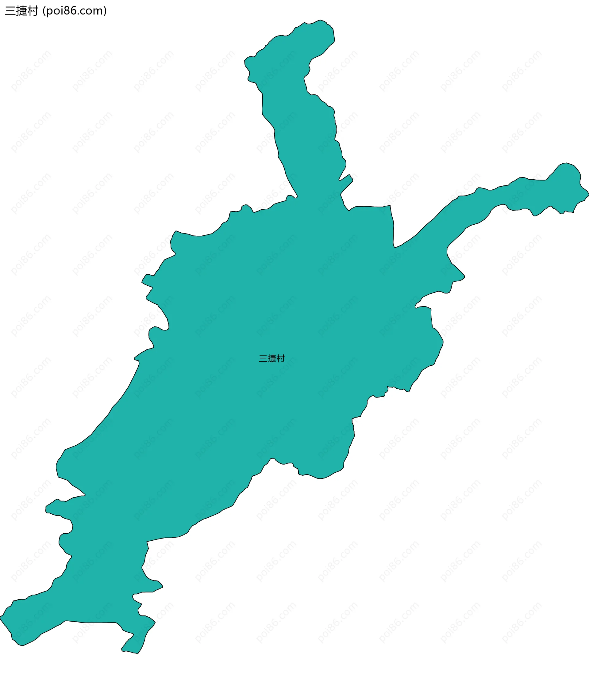 三捷村边界地图