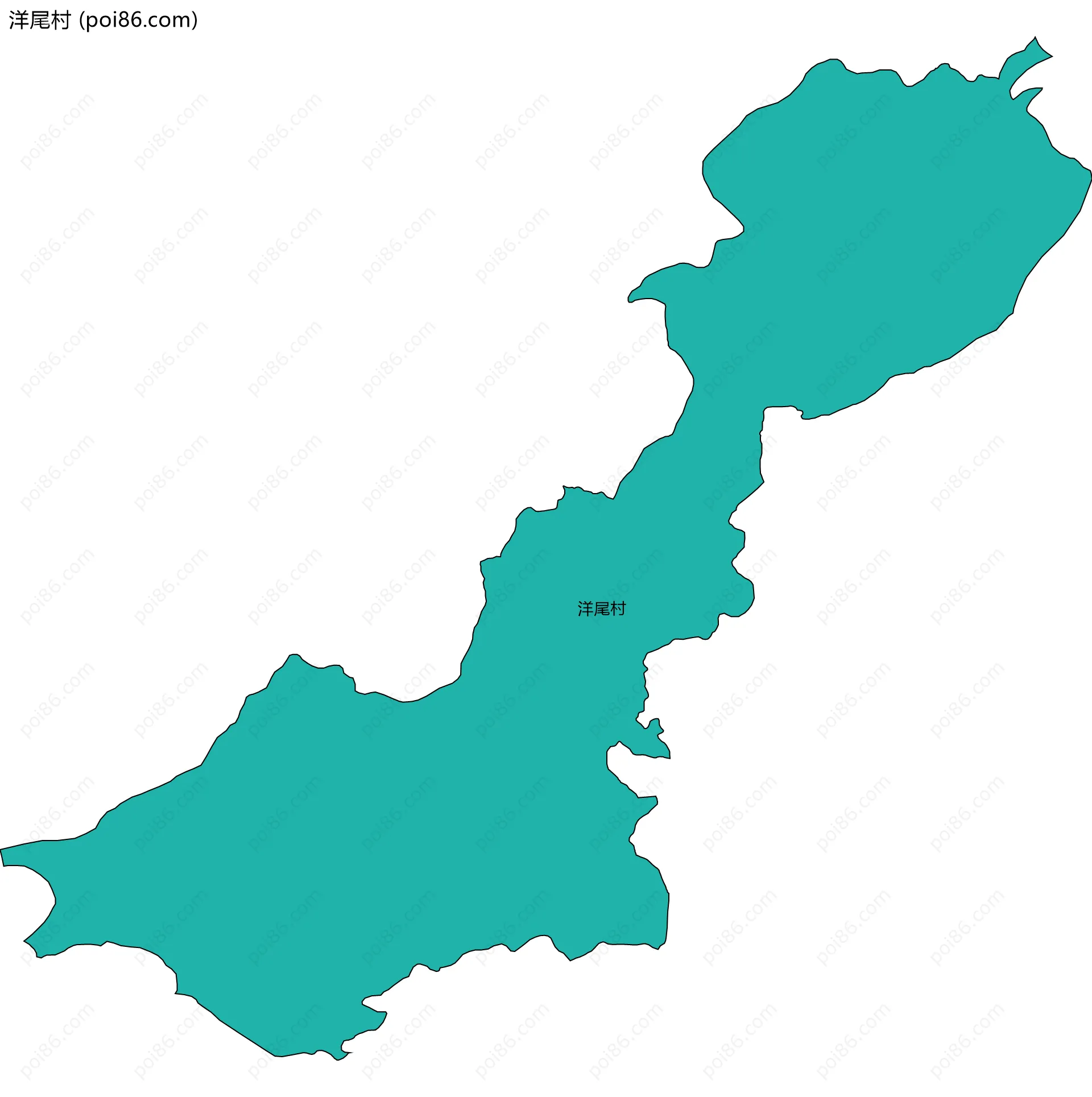 洋尾村边界地图