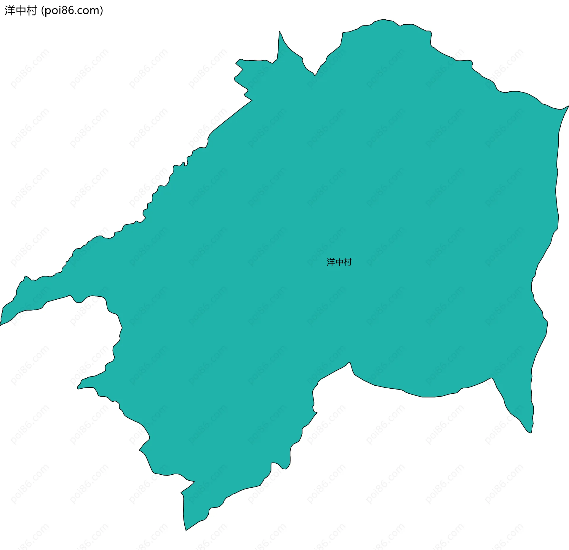 洋中村边界地图