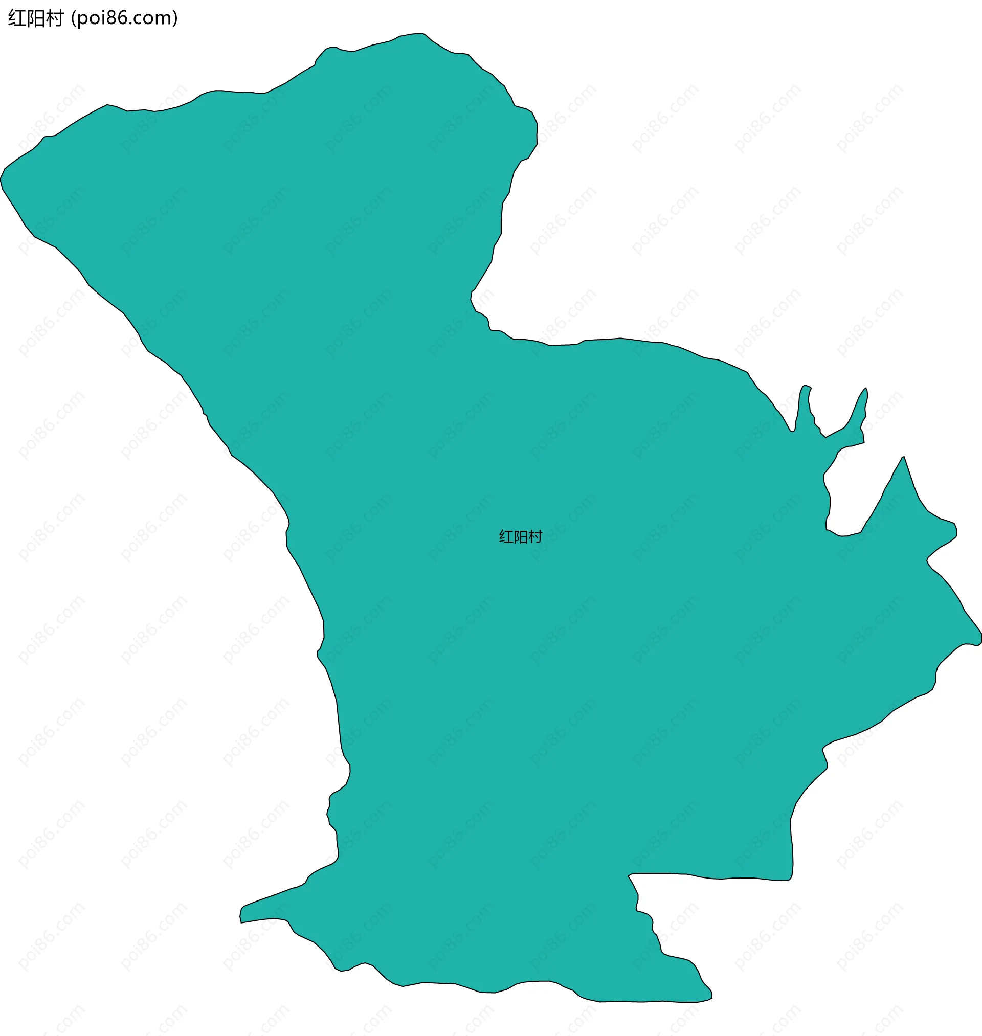 红阳村边界地图