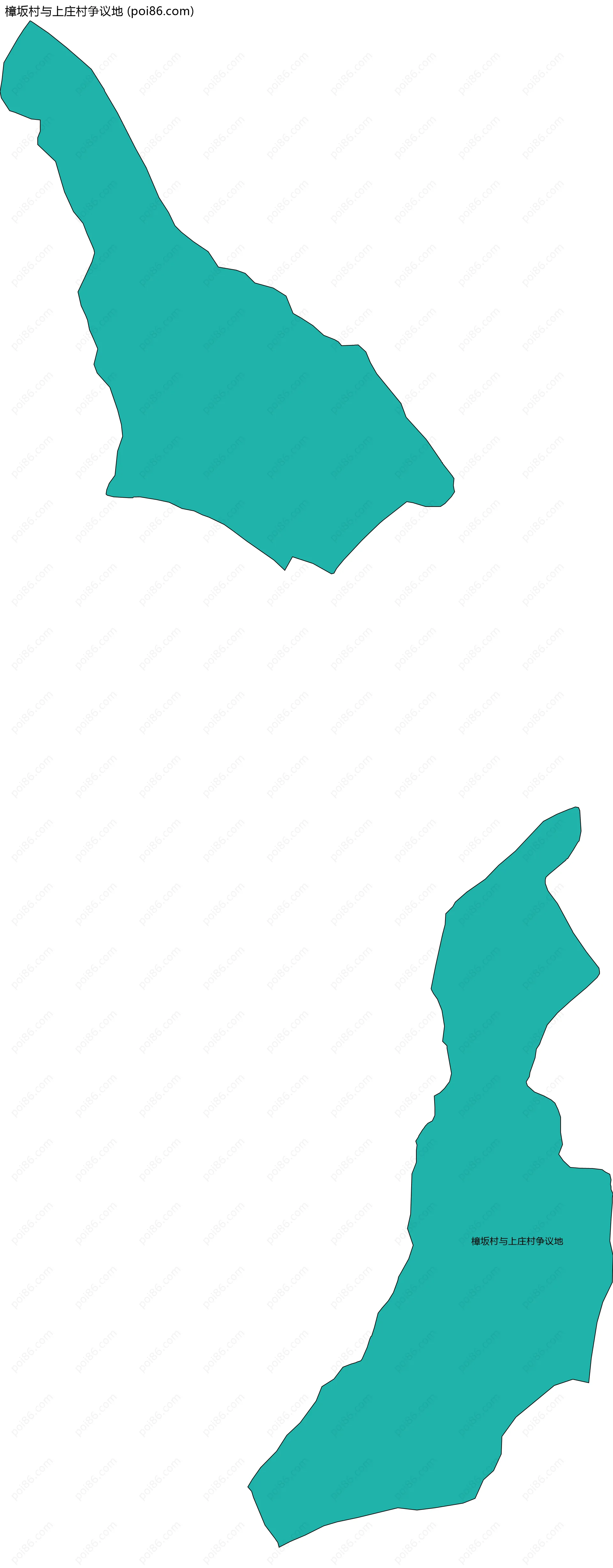 樟坂村与上庄村争议地边界地图