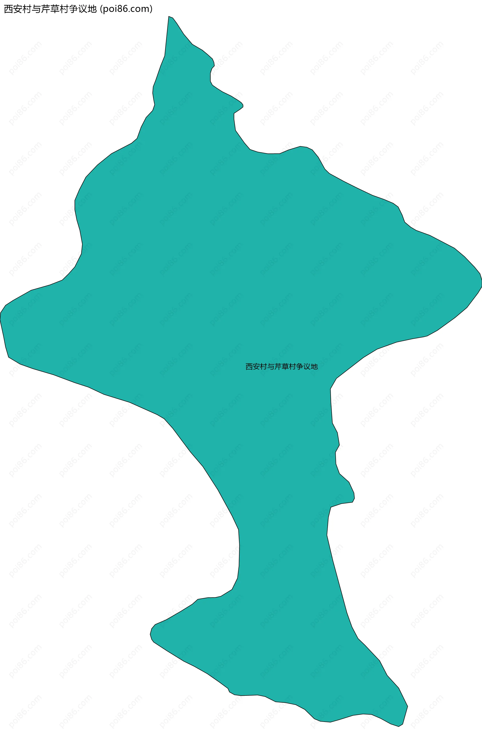 西安村与芹草村争议地边界地图