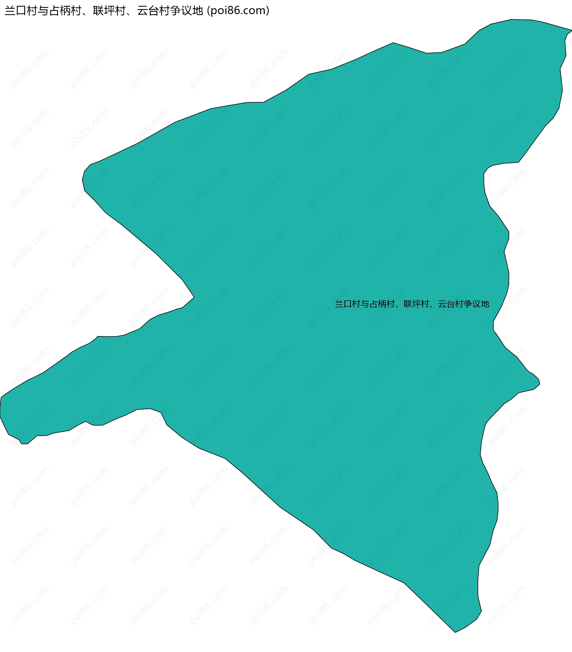 兰口村与占柄村、联坪村、云台村争议地边界地图