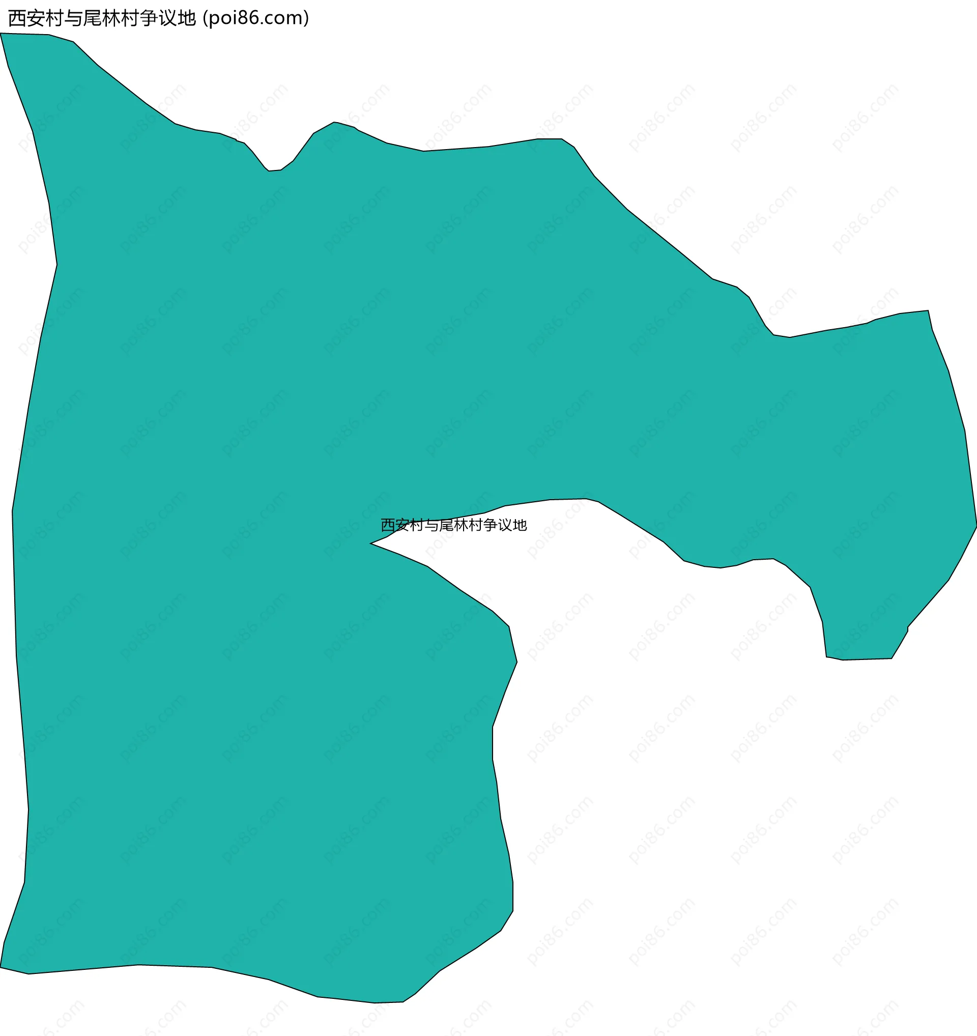 西安村与尾林村争议地边界地图