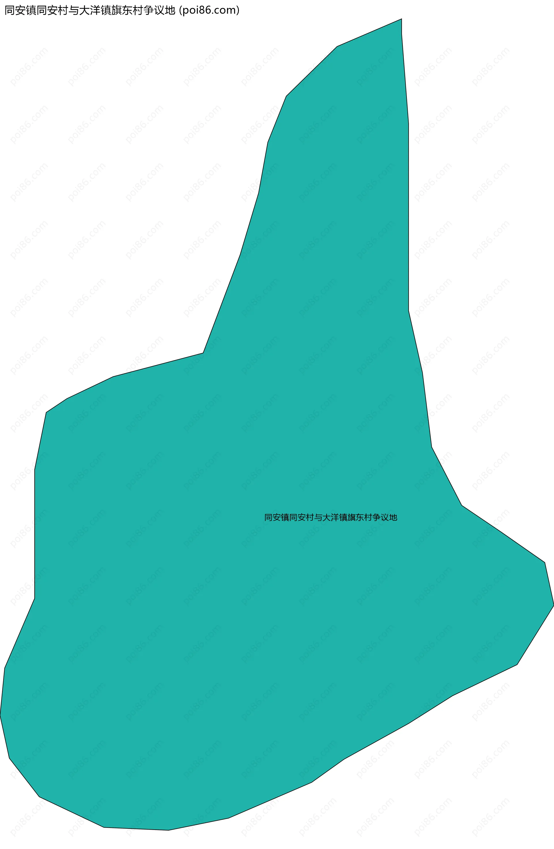 同安镇同安村与大洋镇旗东村争议地边界地图