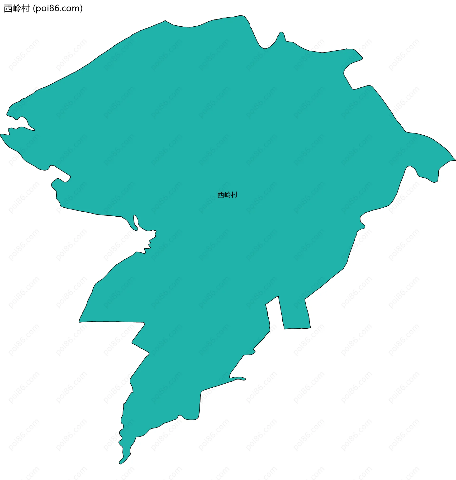 西岭村边界地图