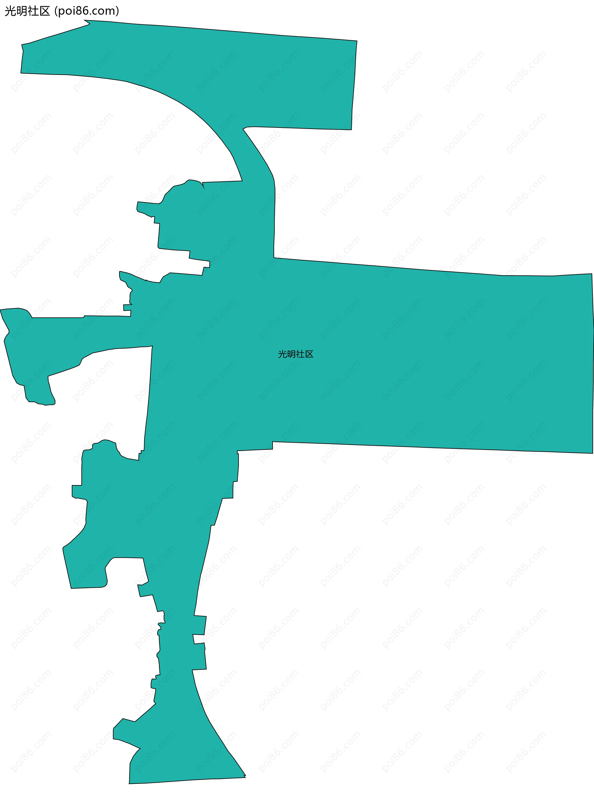 光明社区边界地图