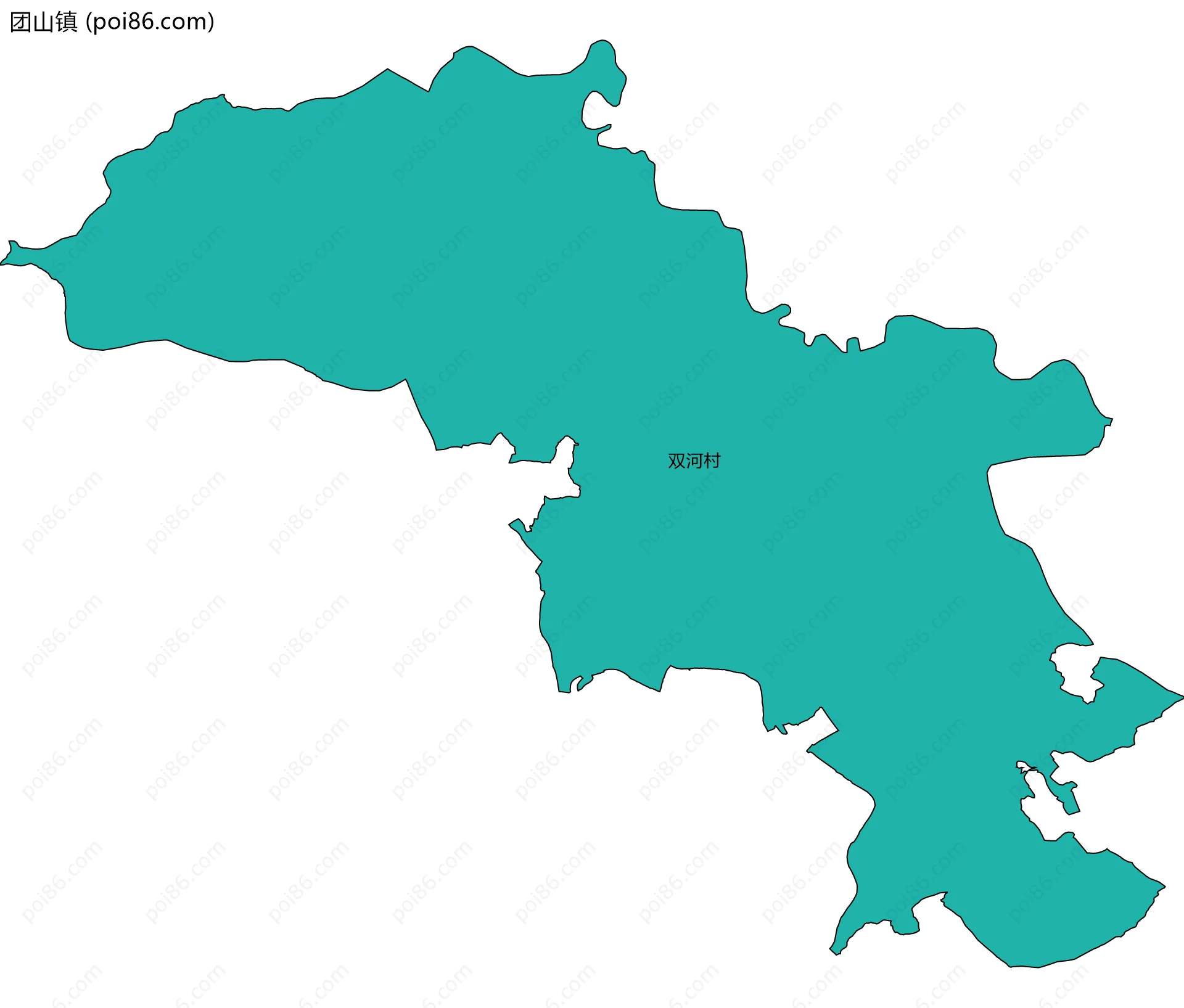 团山镇边界地图(五级行政区划)