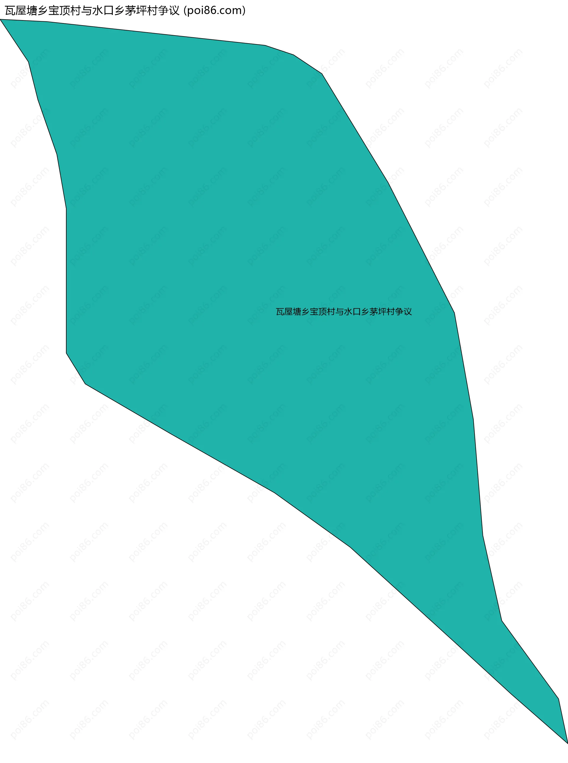 瓦屋塘乡宝顶村与水口乡茅坪村争议边界地图