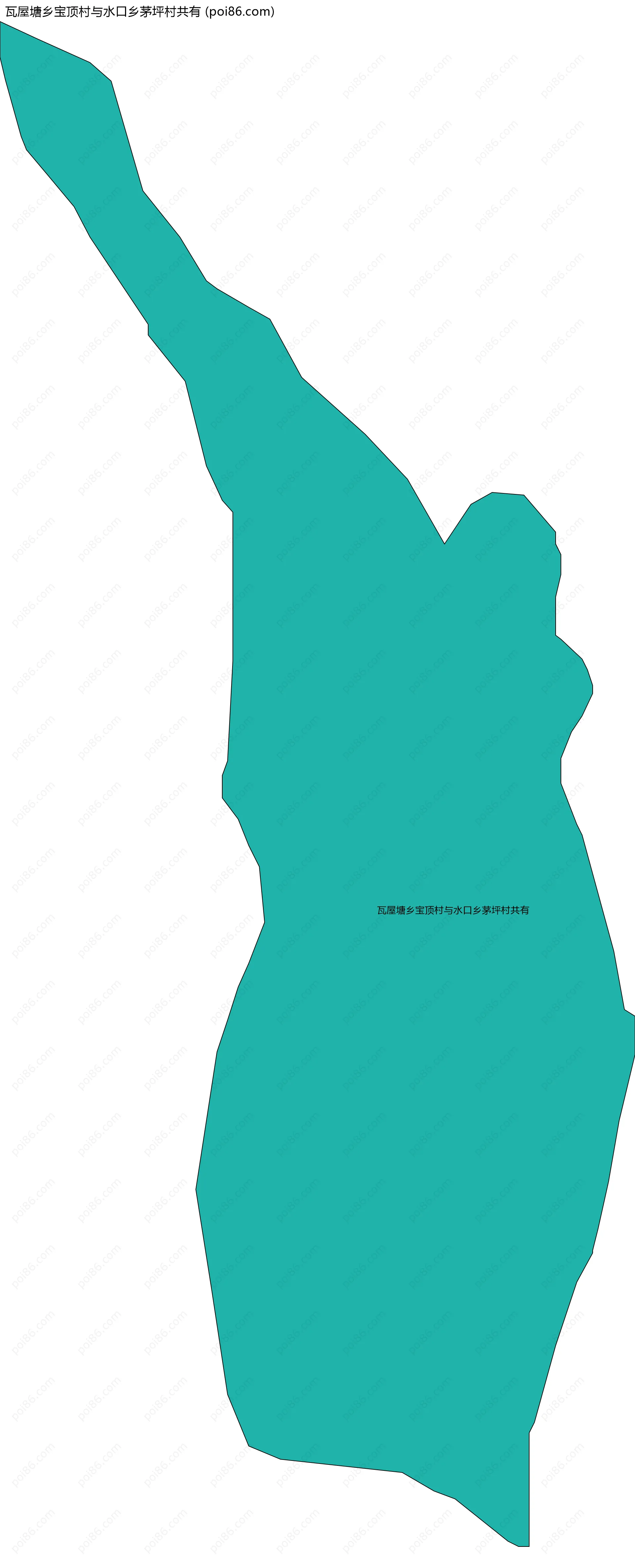 瓦屋塘乡宝顶村与水口乡茅坪村共有边界地图