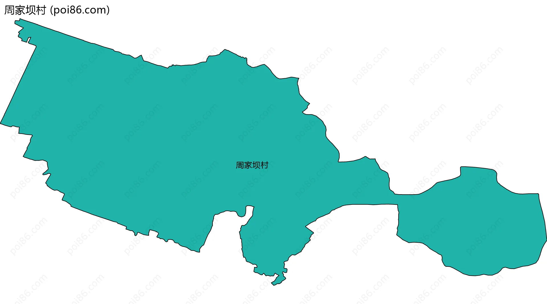 周家坝村边界地图