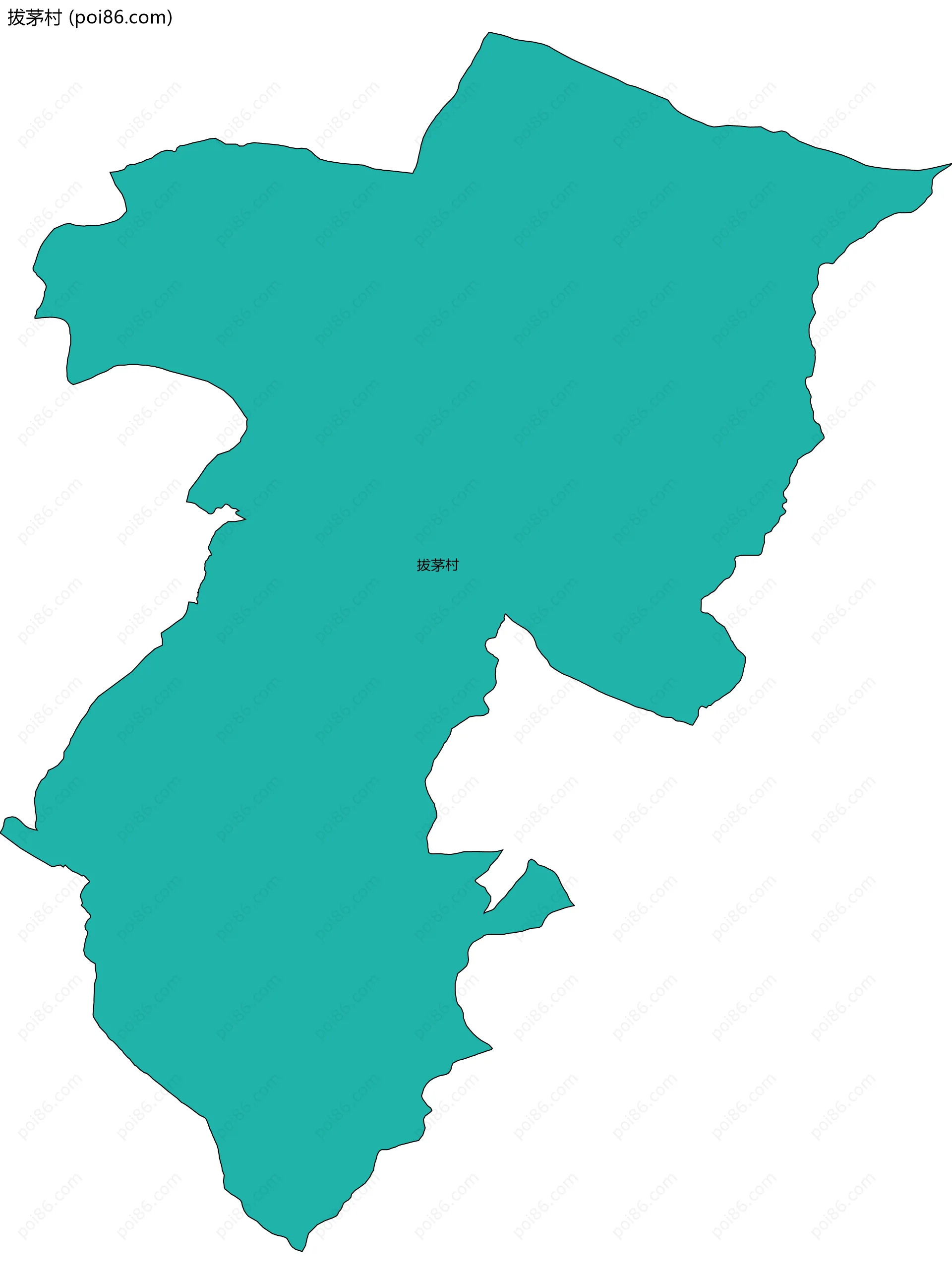 拔茅村边界地图