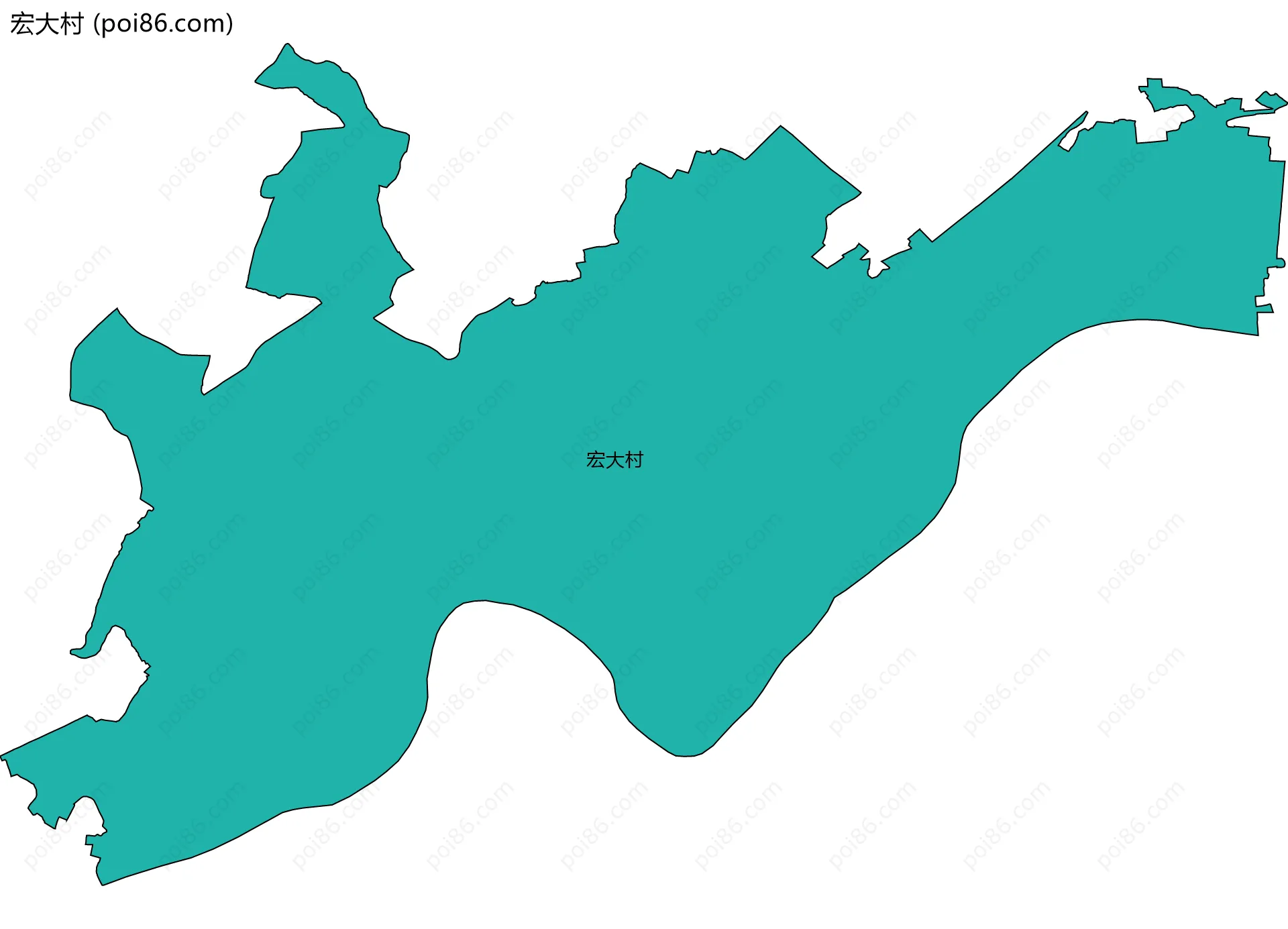 宏大村边界地图