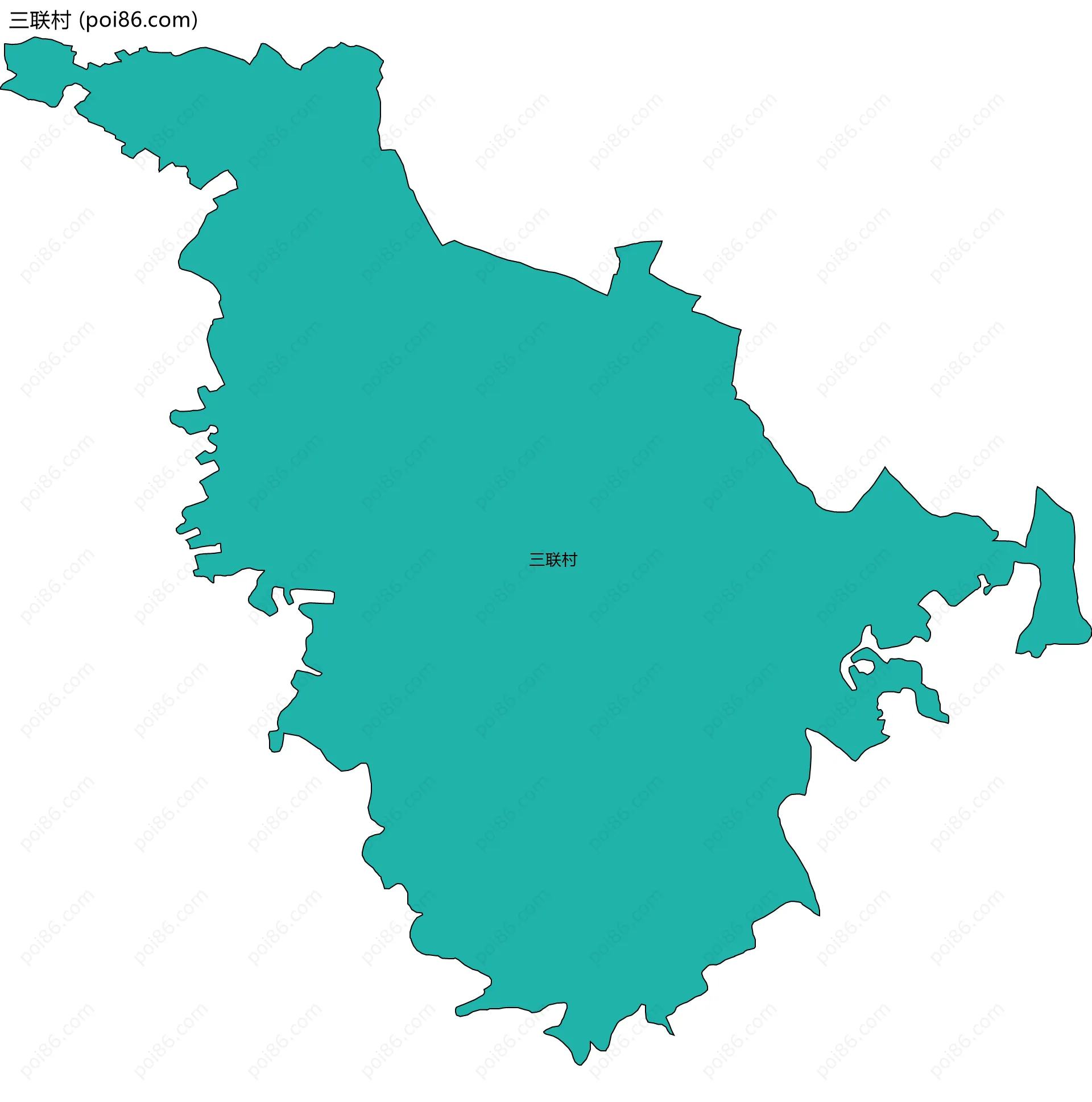 三联村边界地图