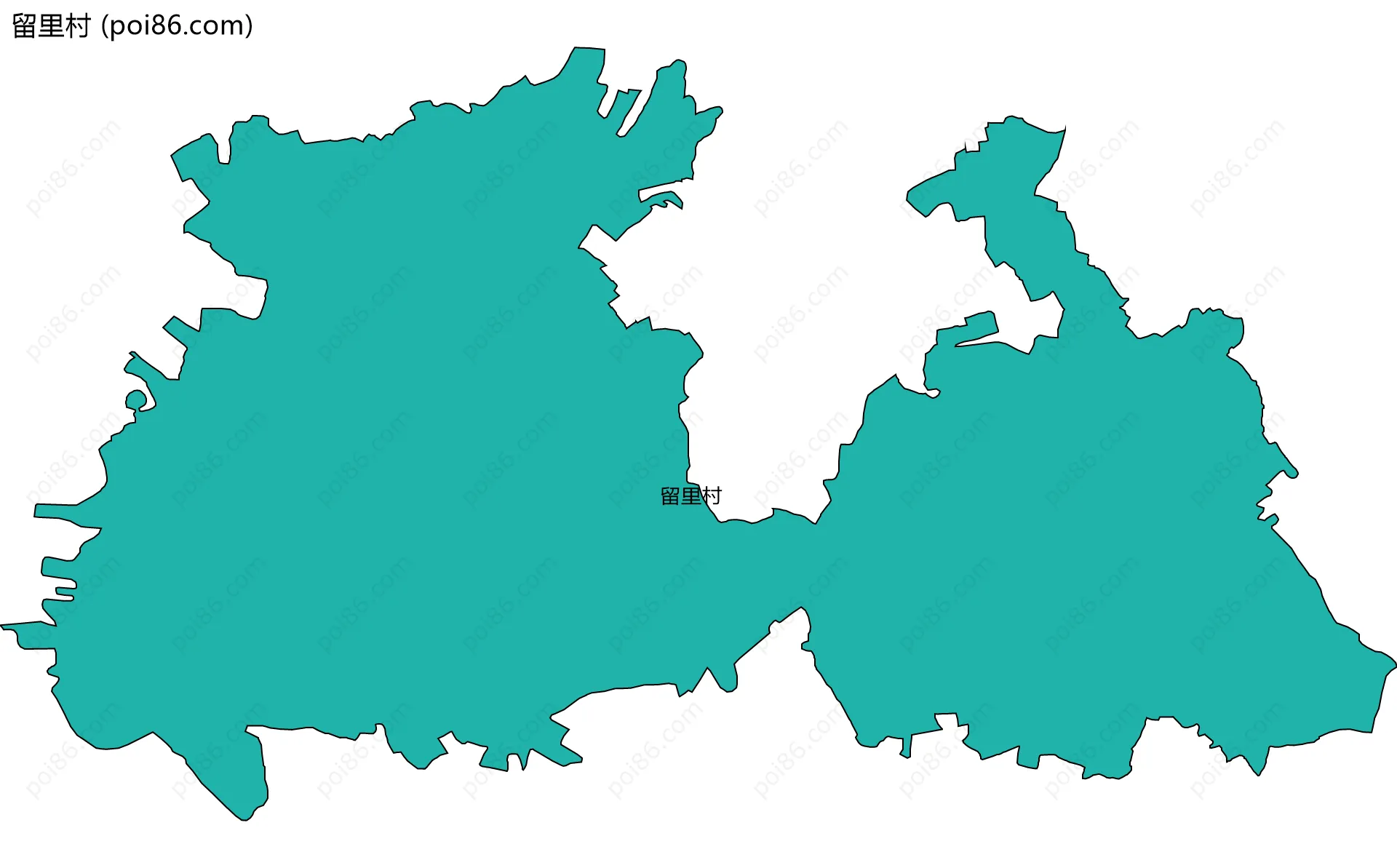 留里村边界地图