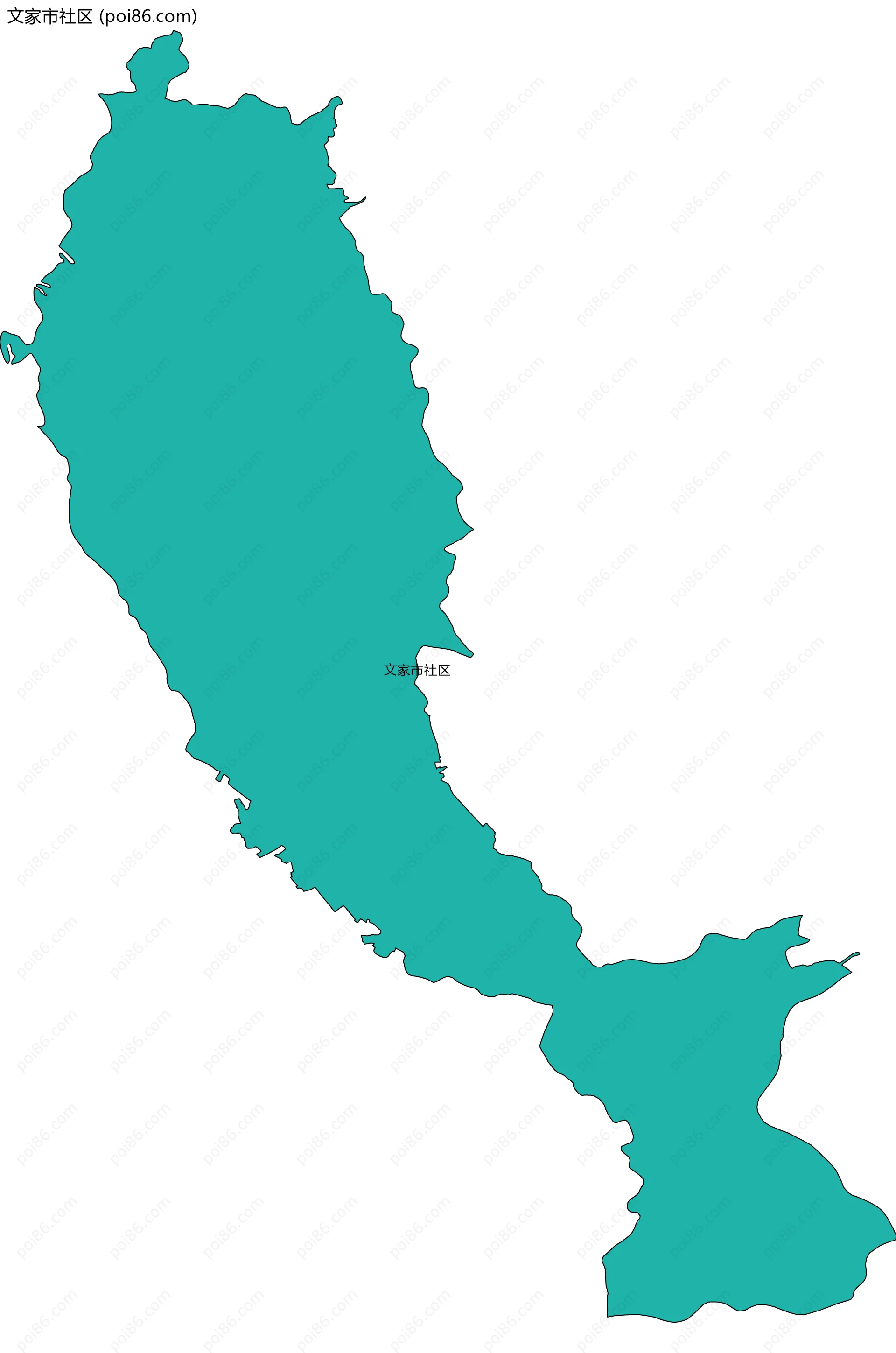 文家市社区边界地图
