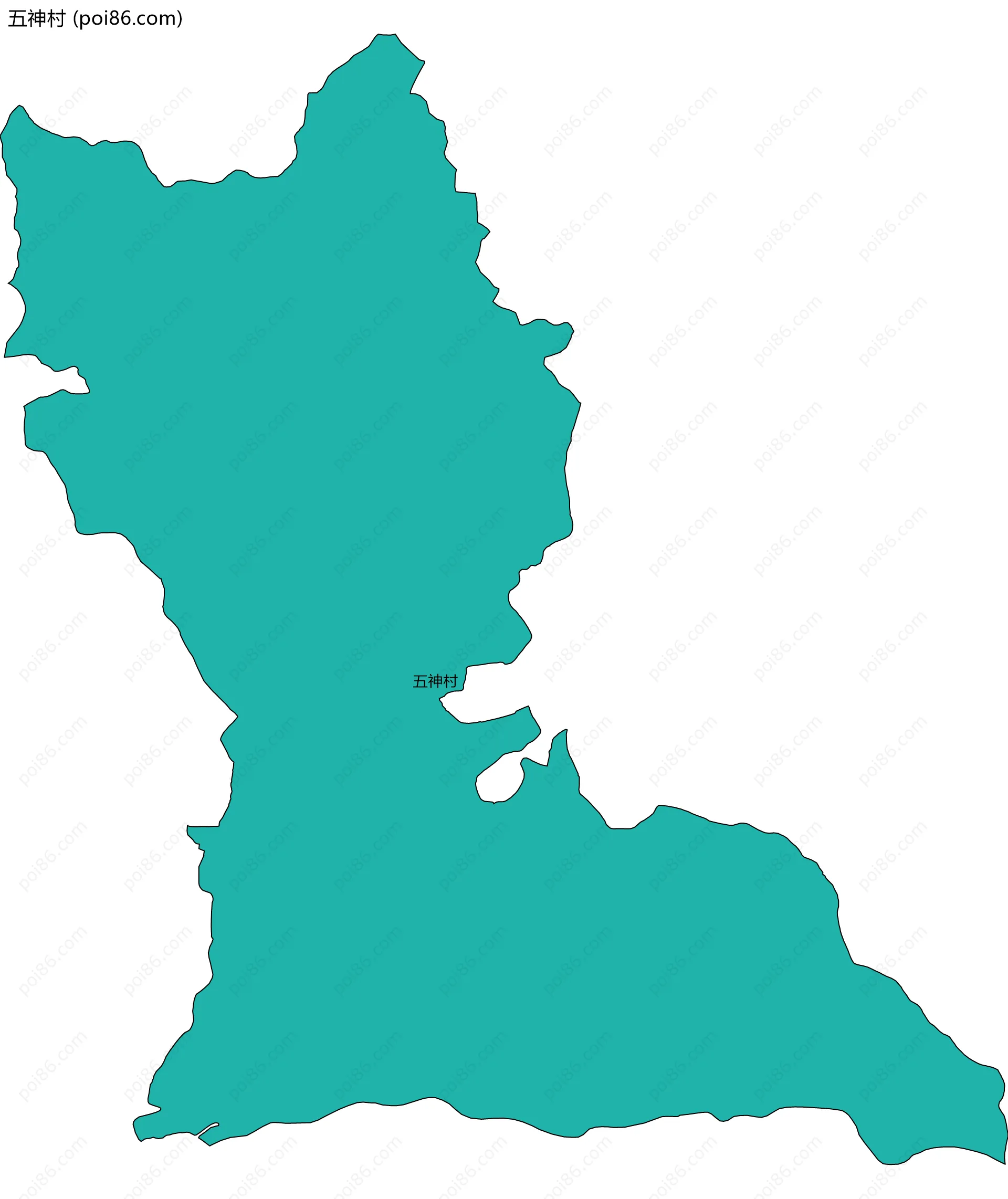 五神村边界地图