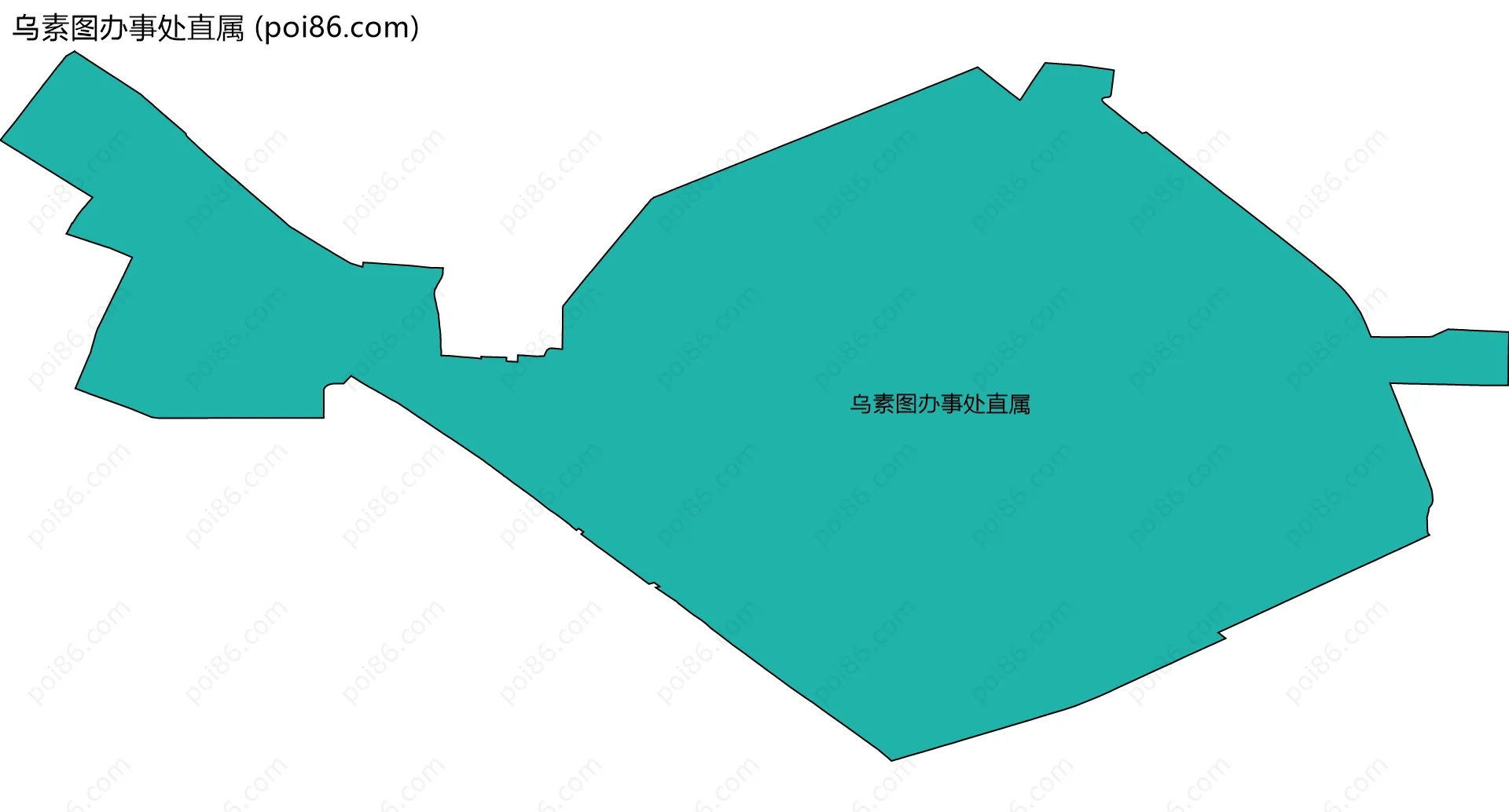 乌素图办事处直属边界地图