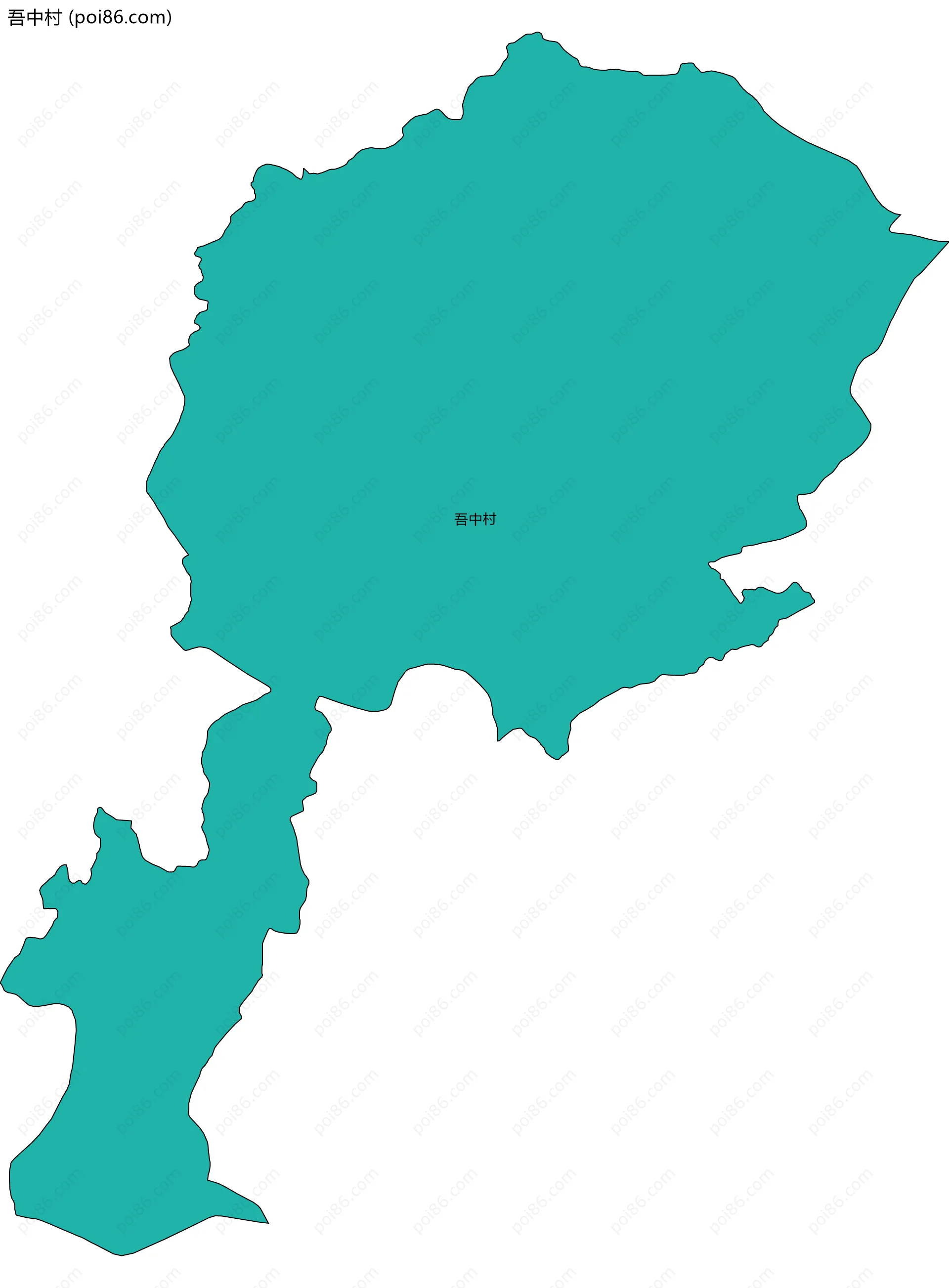 吾中村边界地图