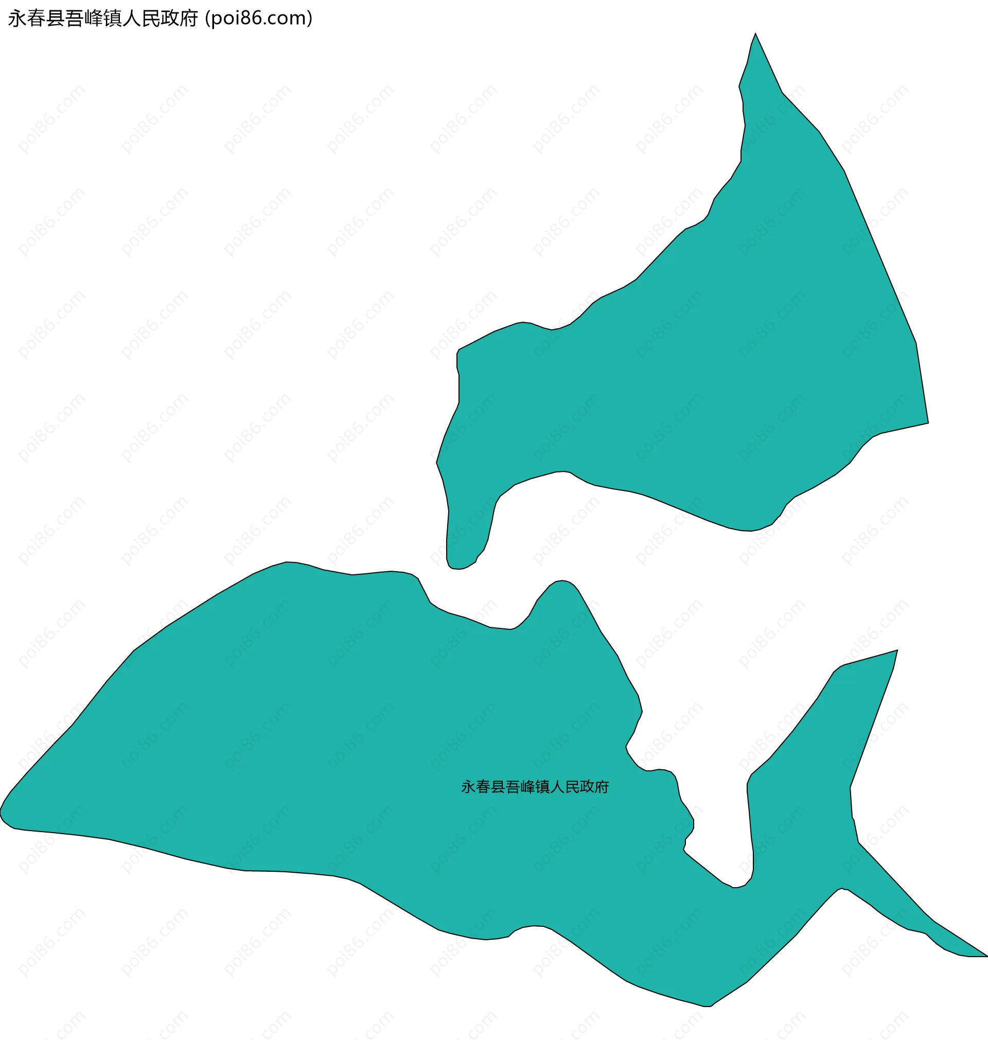 永春县吾峰镇人民政府边界地图