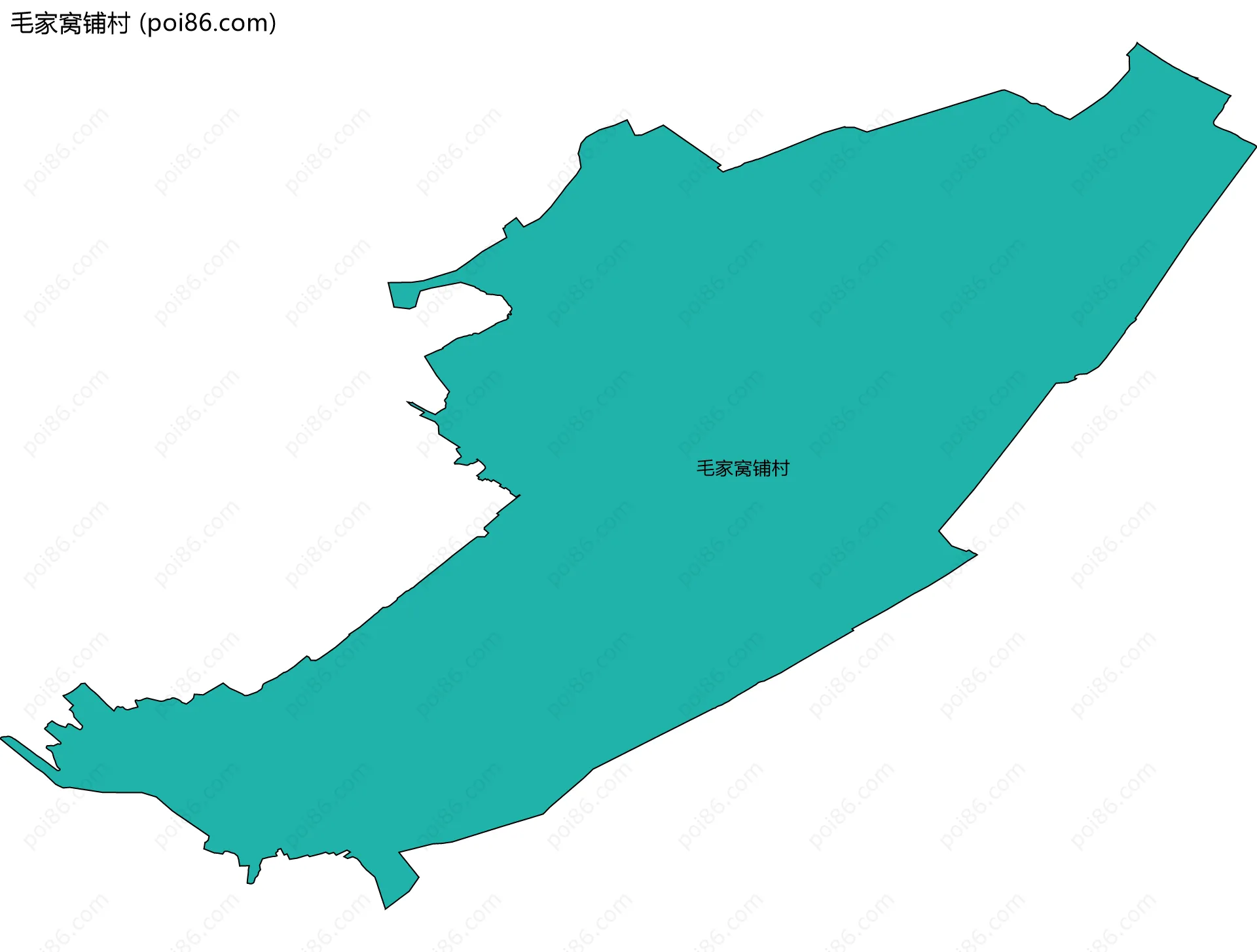 毛家窝铺村边界地图