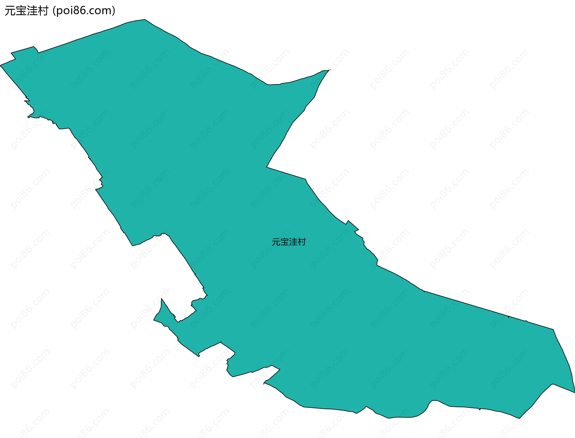 元宝洼村边界地图