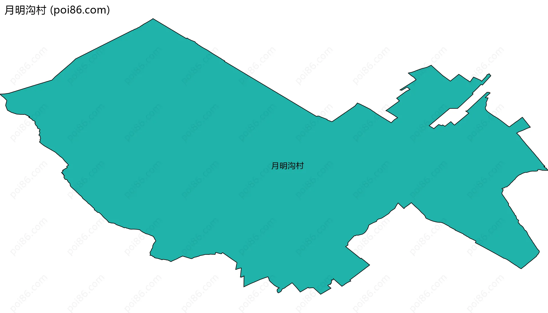 月明沟村边界地图