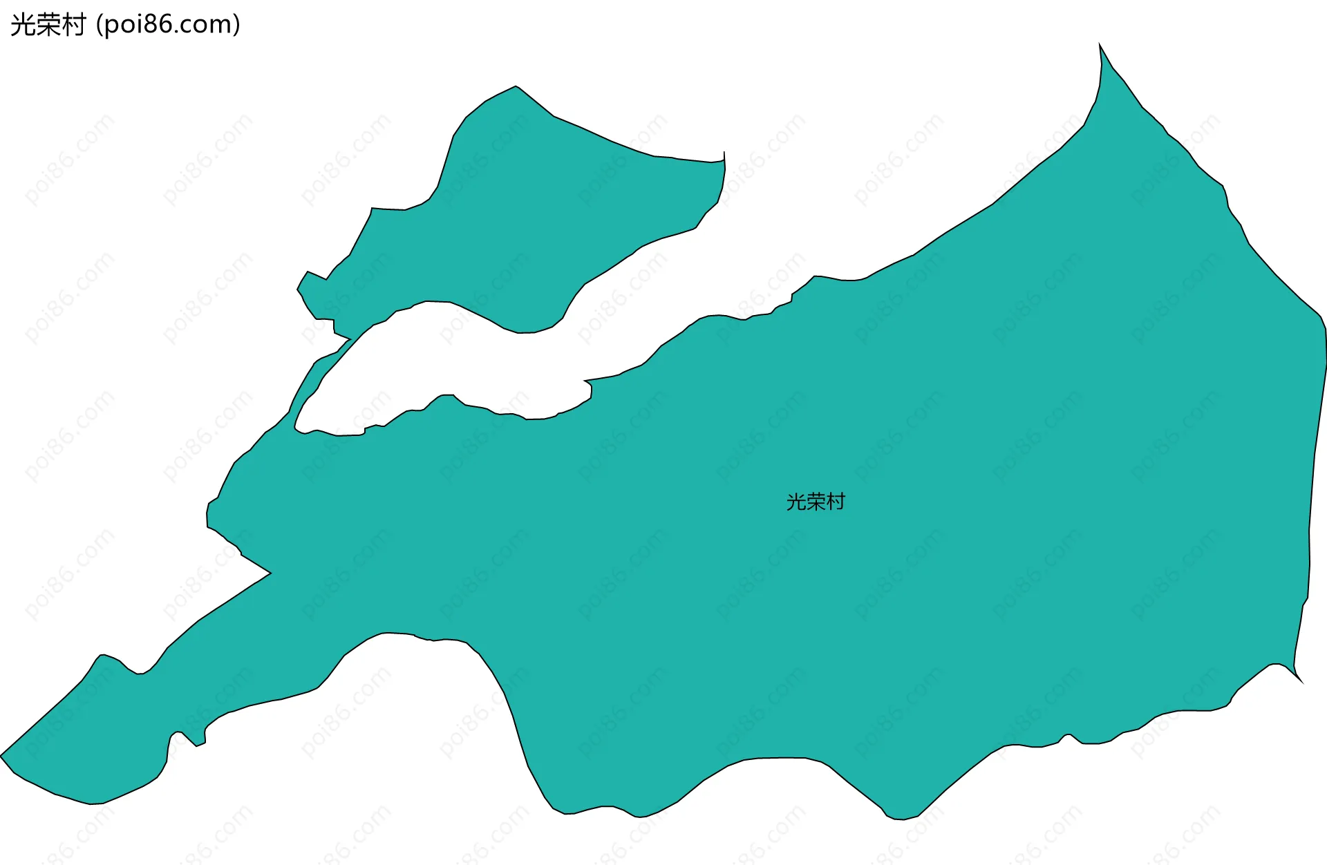 光荣村边界地图