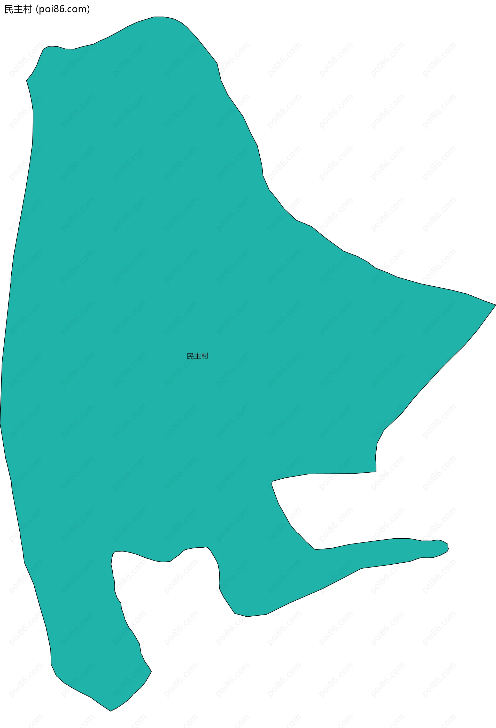 民主村边界地图